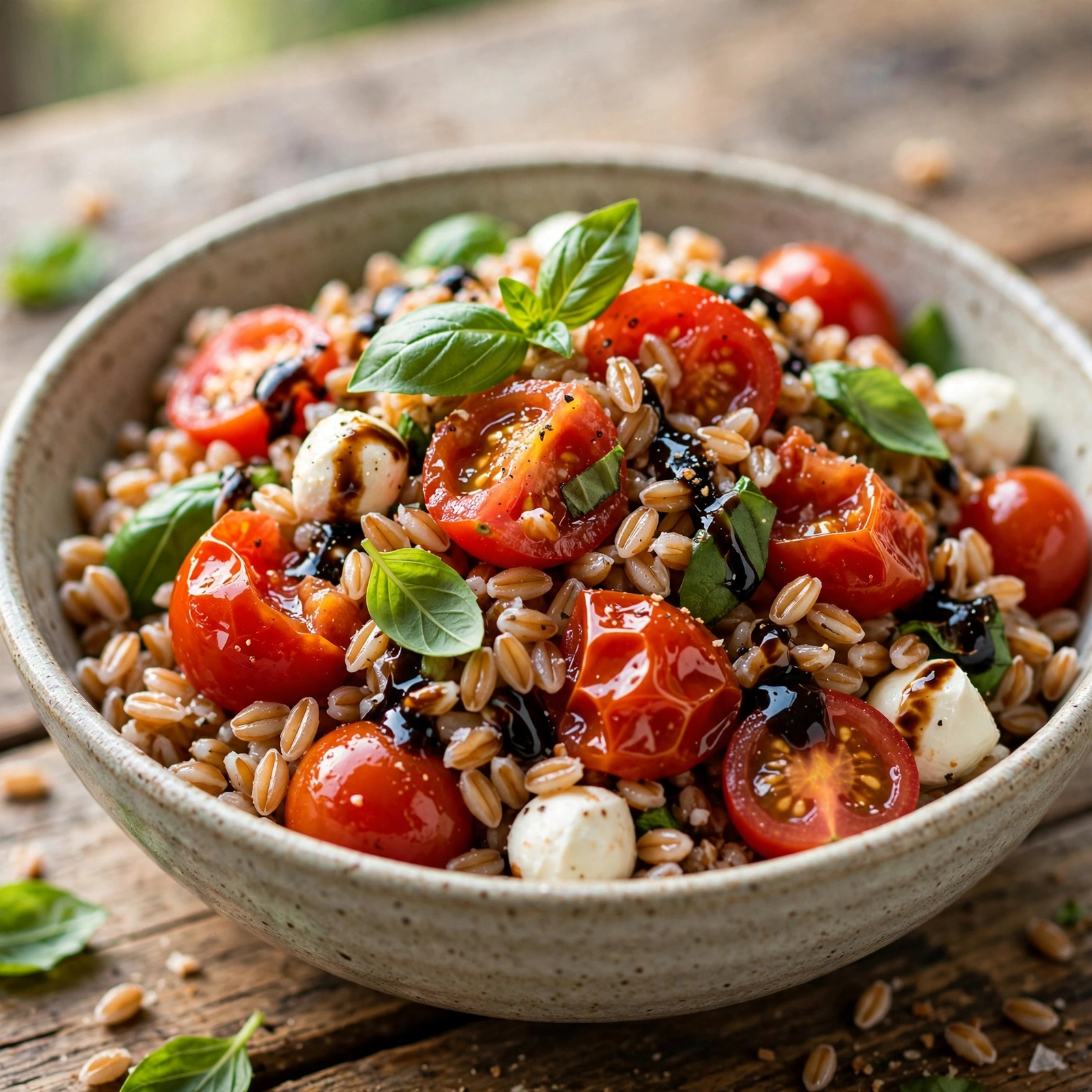 15 Anti-Inflammatory Grain Salads for Summer Days: 7. Tomato Basil Farro Salad