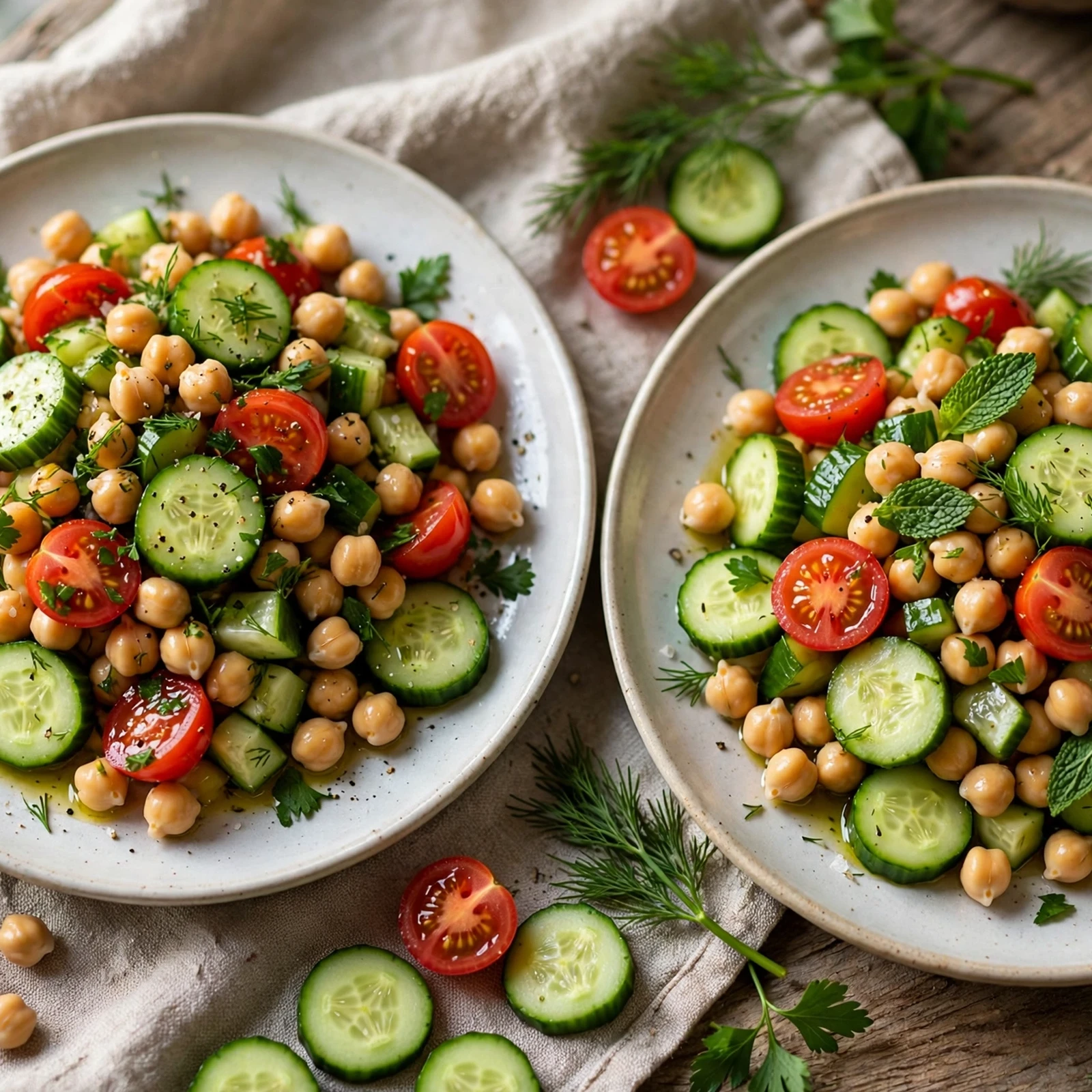 20 Light Summer Anti-Inflammatory Dinners Recipes for Warm Evenings: 9. Chickpea Cucumber Salad Plates