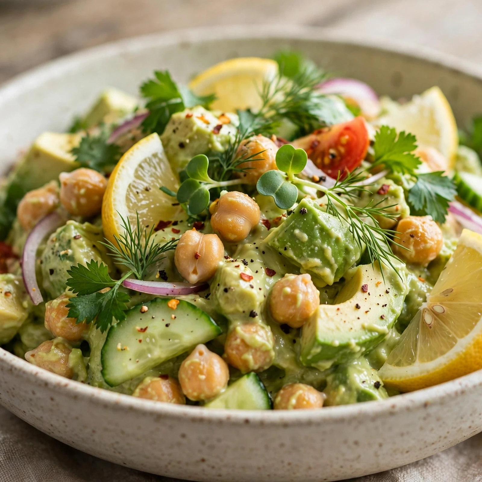 15 Summer Anti-Inflammatory Recipes to Start the Season Right: 7. Creamy Avocado Chickpea Summer Salad