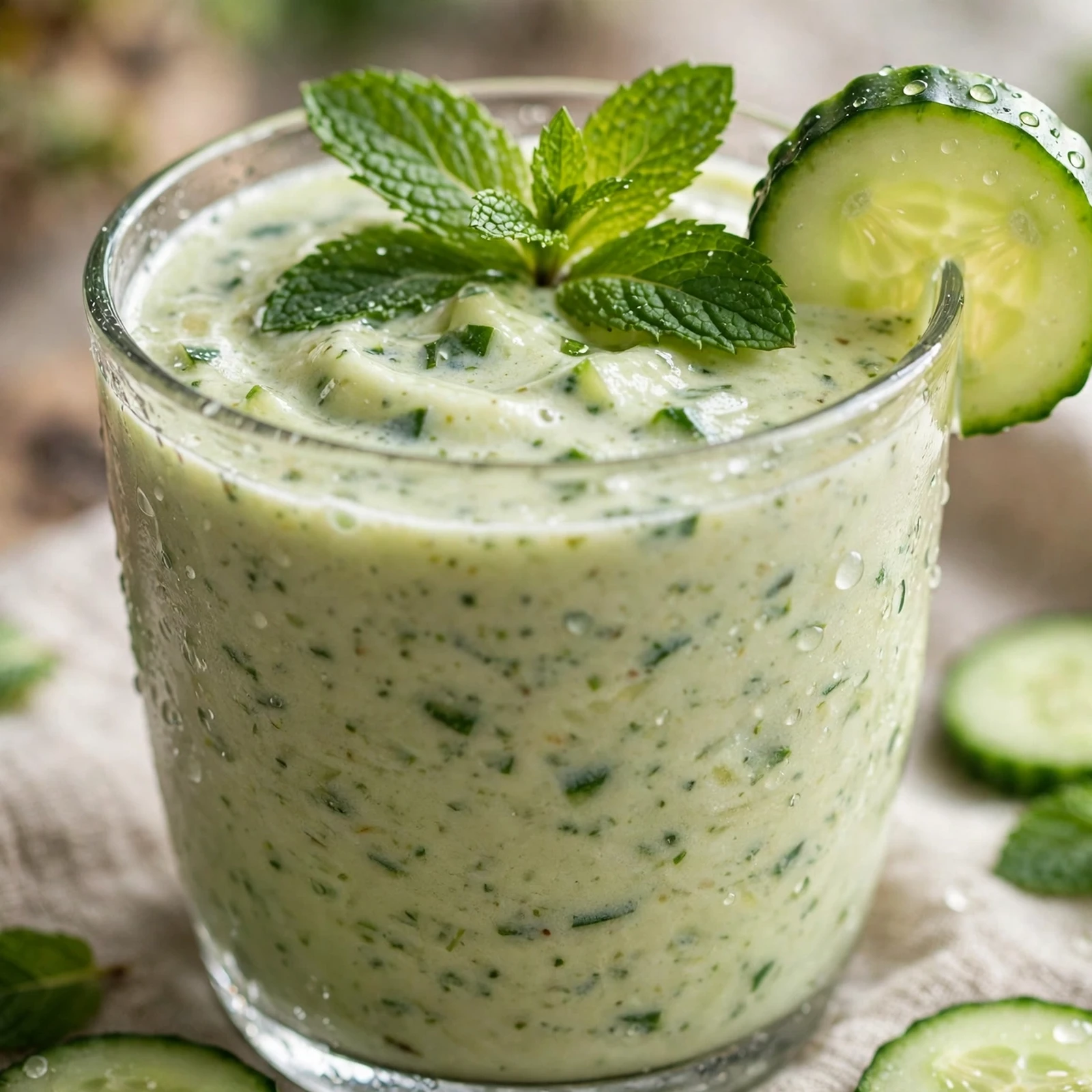 10 Anti-Inflammatory Cucumber And Mint Recipes for Summer: 2. Creamy Cucumber Mint Smoothie