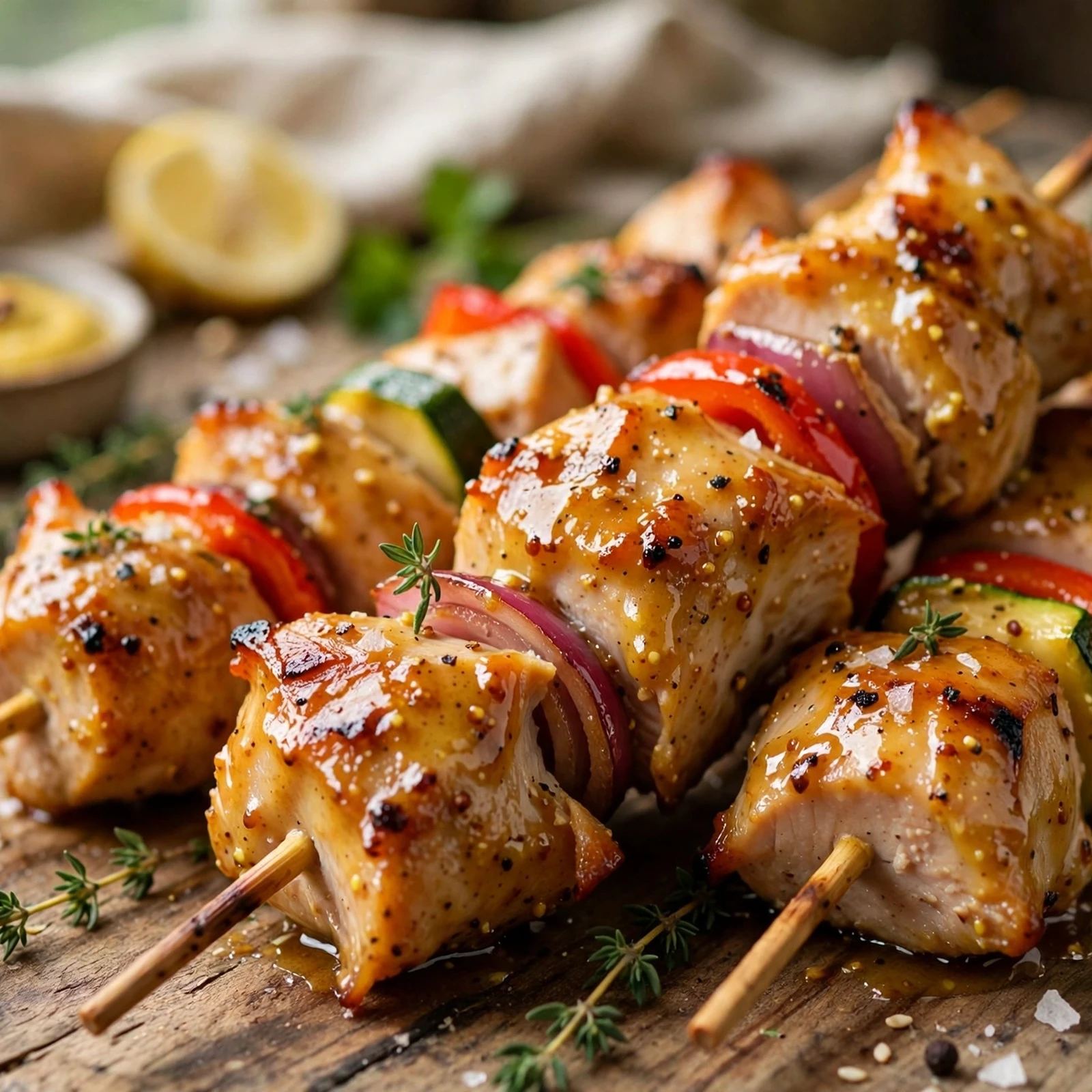 25 Smoky 21 Day Fix Grilling Recipes for the Perfect Summer Cookout: 8. Honey Mustard Turkey Kabobs