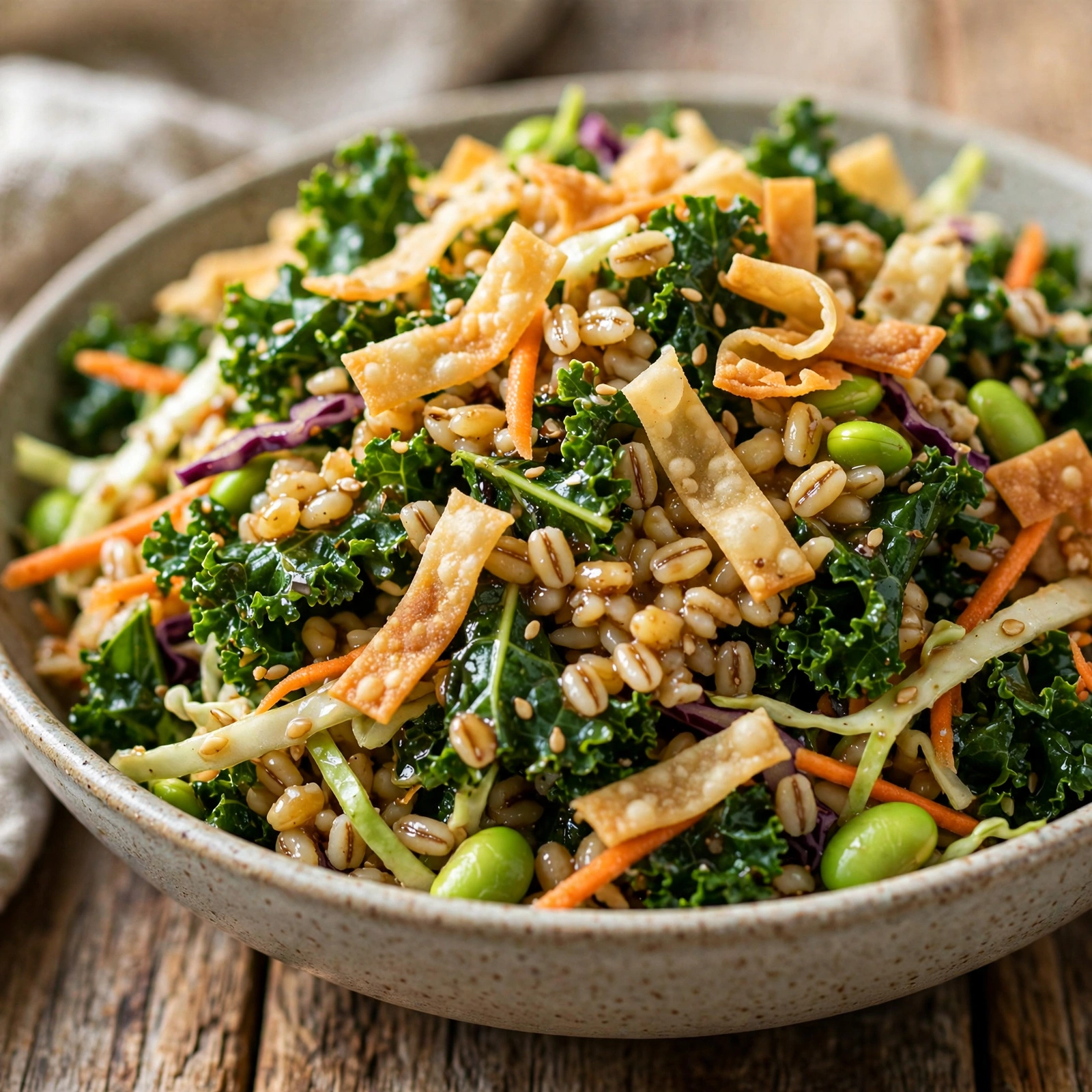 15 Anti-Inflammatory Grain Salads for Summer Days: 8. Kale and Barley Crunch Salad