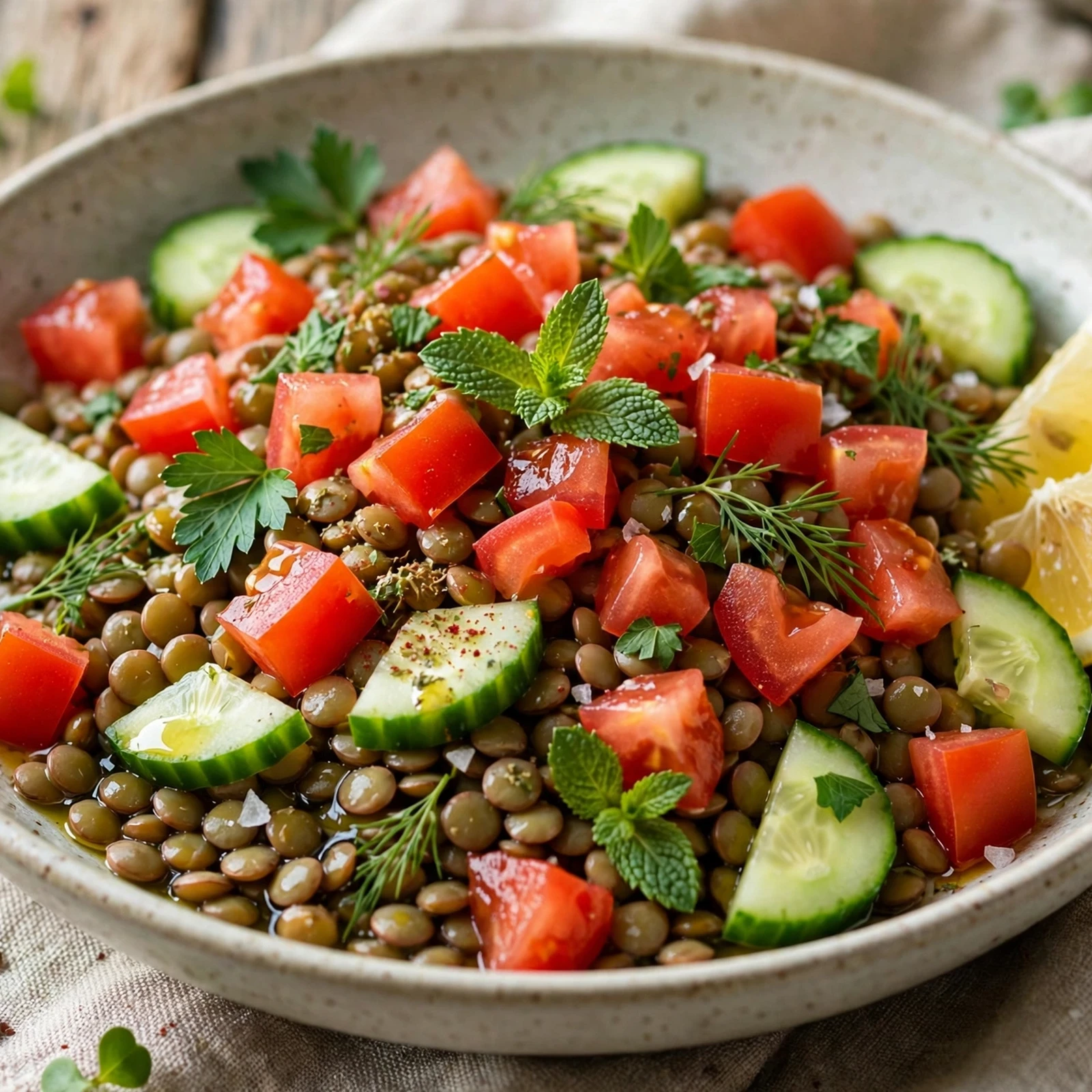 15 Anti-Inflammatory Summer Bowls with Grains, Veggies & Protein: 9. Mediterranean Lentil Bowl