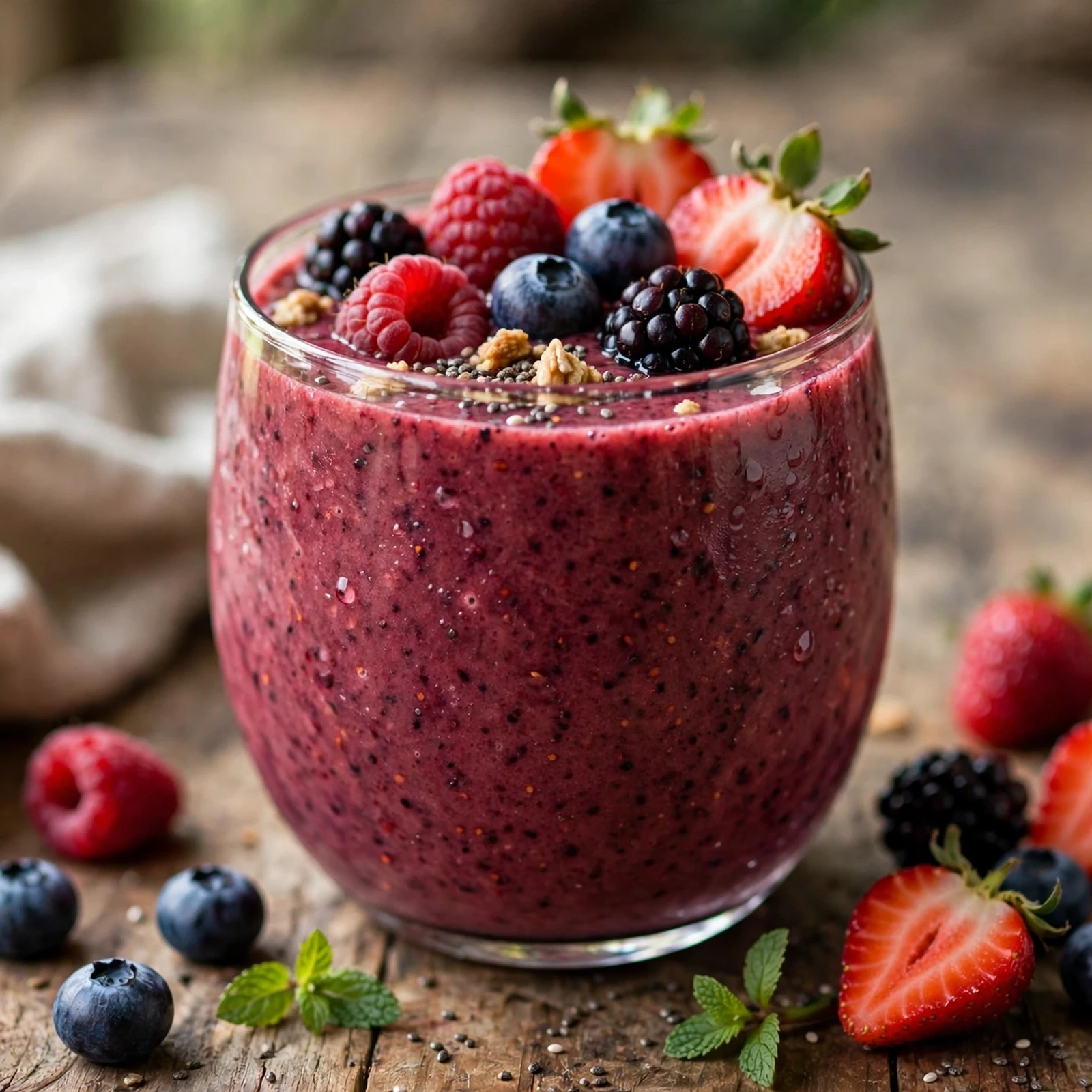 15 Best 21 Day Fix Summer Smoothies (Refreshing & Approved): 9. Mixed Berry Breakfast Smoothie