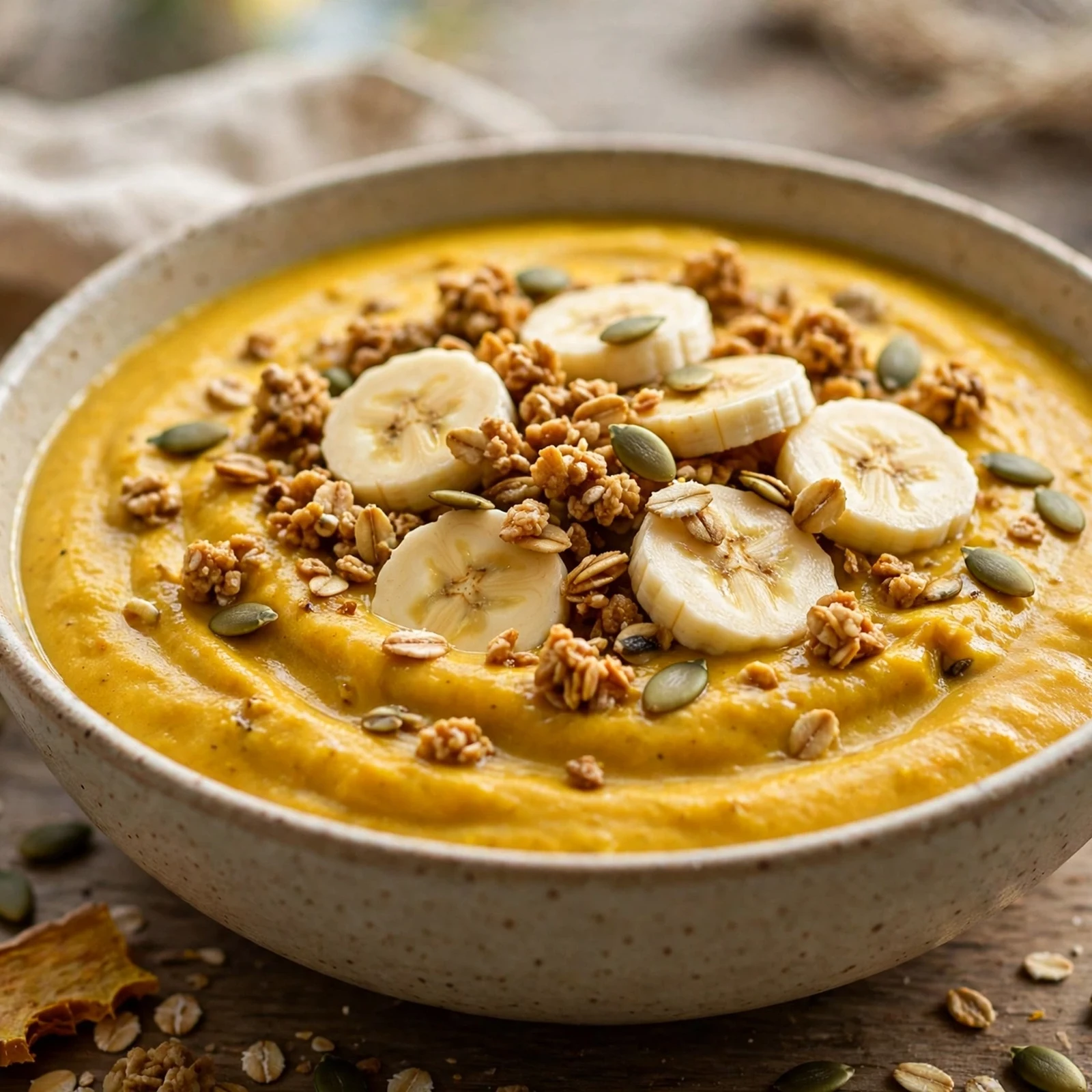 15 Anti-Inflammatory Fall Breakfasts with Oats Squash And Spice: 8. Turmeric Pumpkin Smoothie Bowl