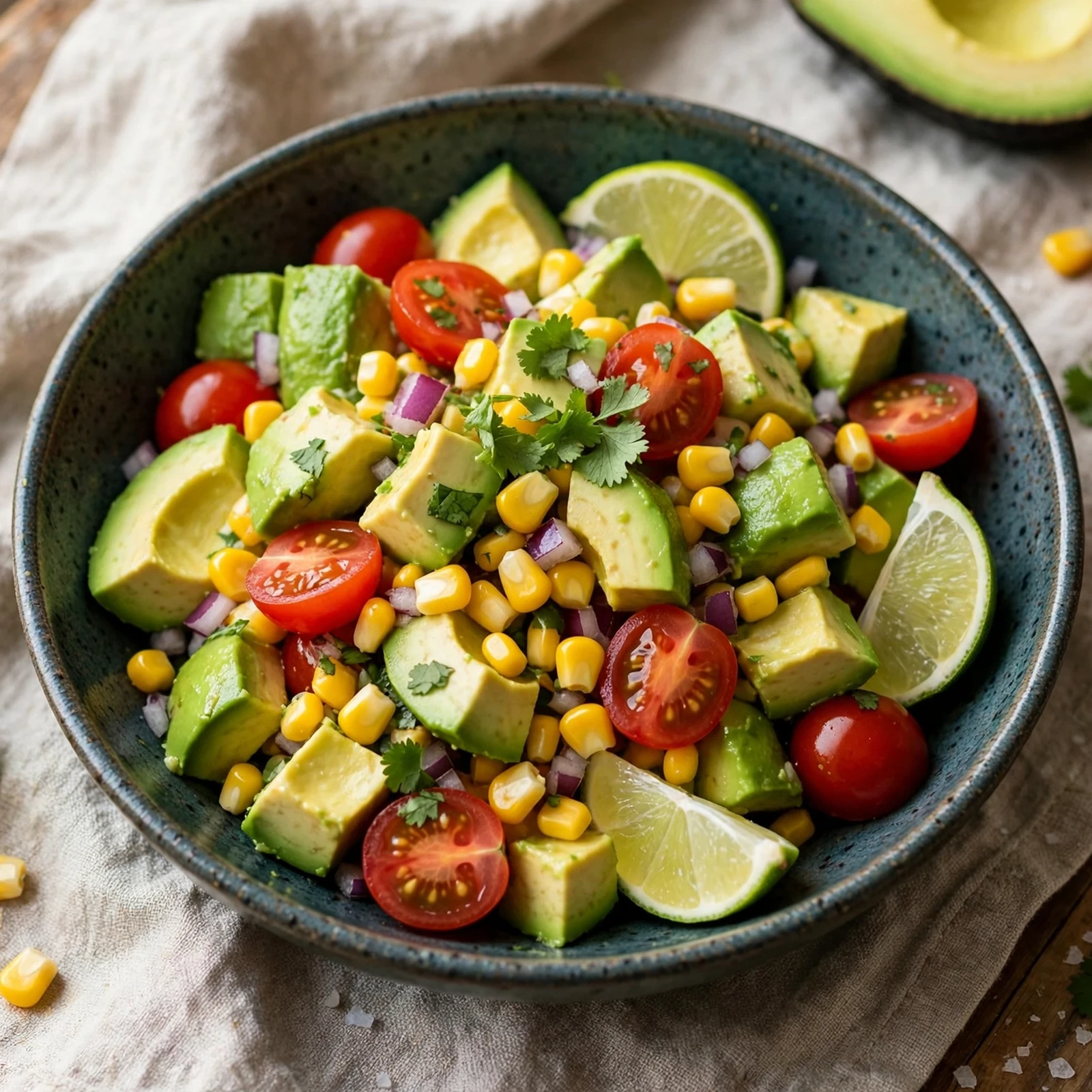 15 Anti-Inflammatory Summer Salads Recipes with Fresh Seasonal Produce: 10. Avocado Corn Tomato Salad
