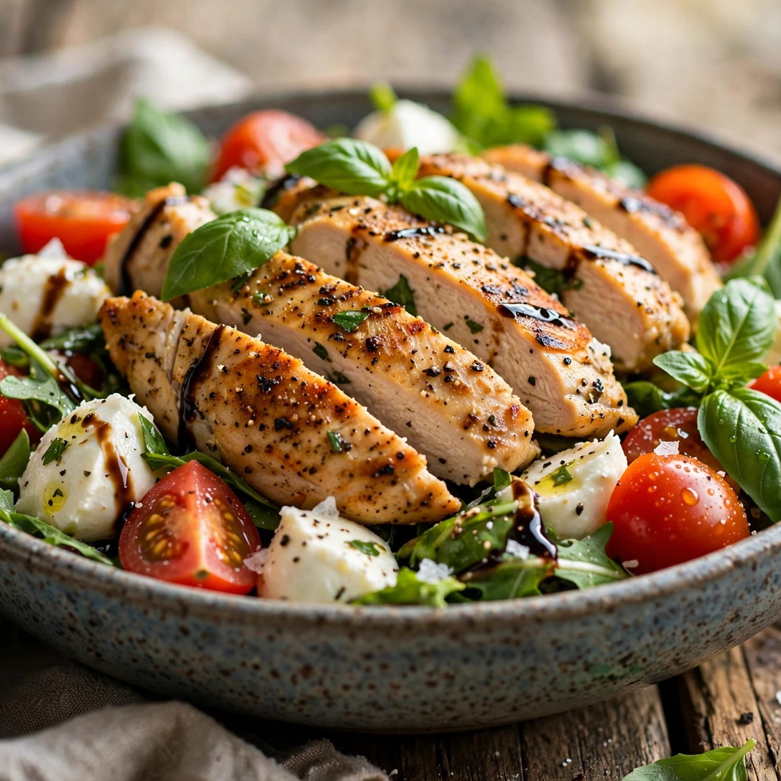 20 Healthy 21 Day Fix Salad Recipes for Summer (Cool & Container-Friendly): 10. Caprese Chicken Salad