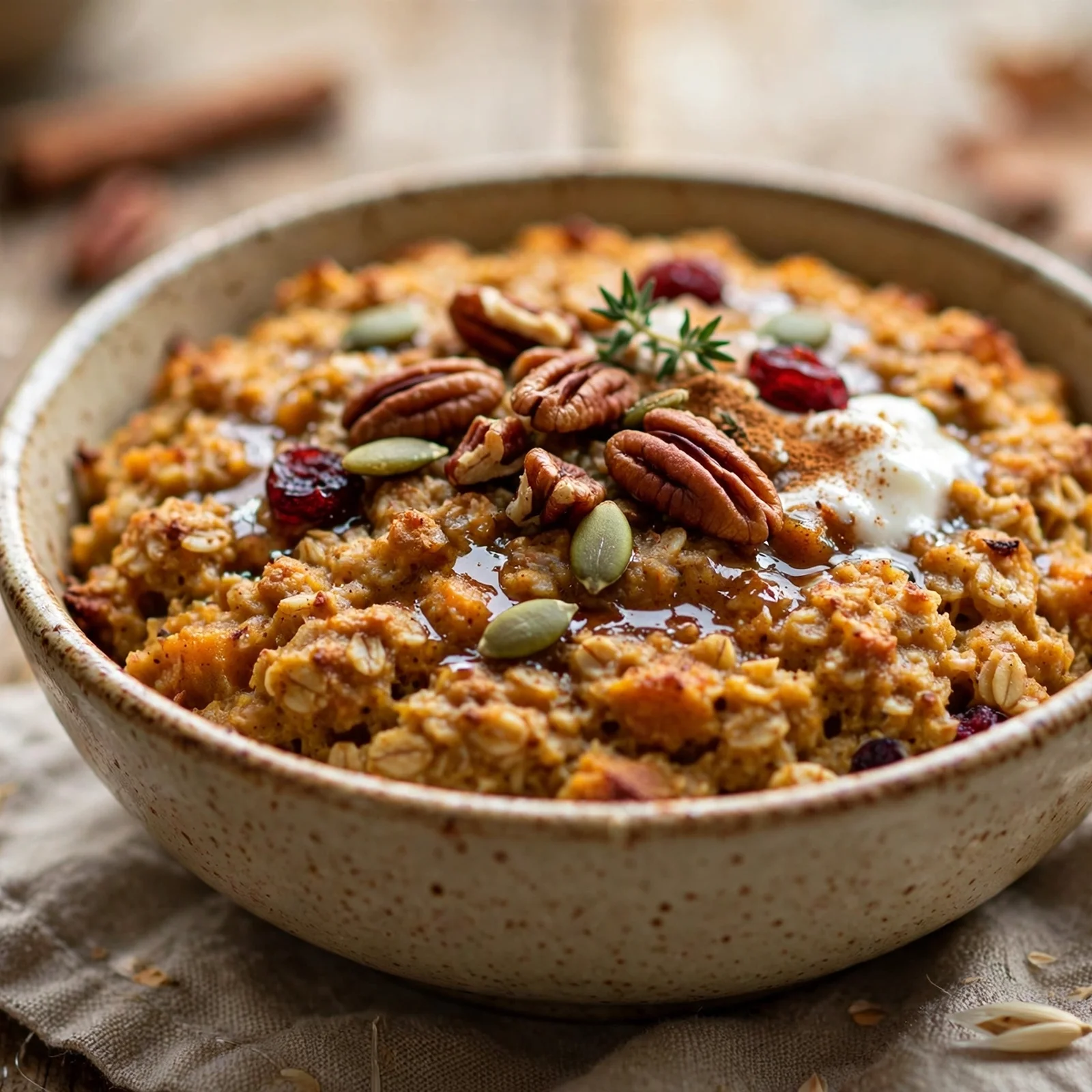 15 Anti-Inflammatory Pumpkin Recipes for the Fall Season: 9. Cozy Pumpkin Baked Oatmeal