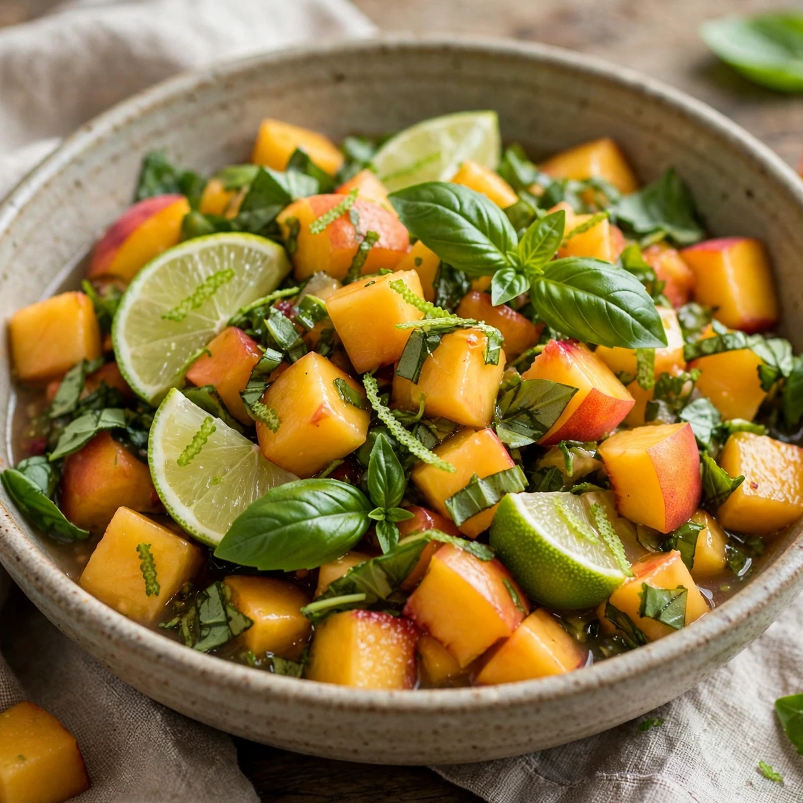 12 Anti-Inflammatory Peach And Plum Recipes for Late Summer: 9. Fresh Peach Basil Salsa