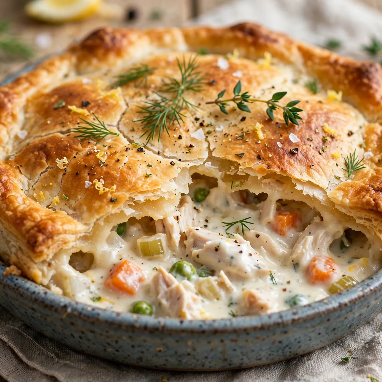 15 Cozy 21 Day Fix Chicken Pot Pie Recipes for Comfort Food Lovers: 8. Greek Yogurt Chicken Pot Pie