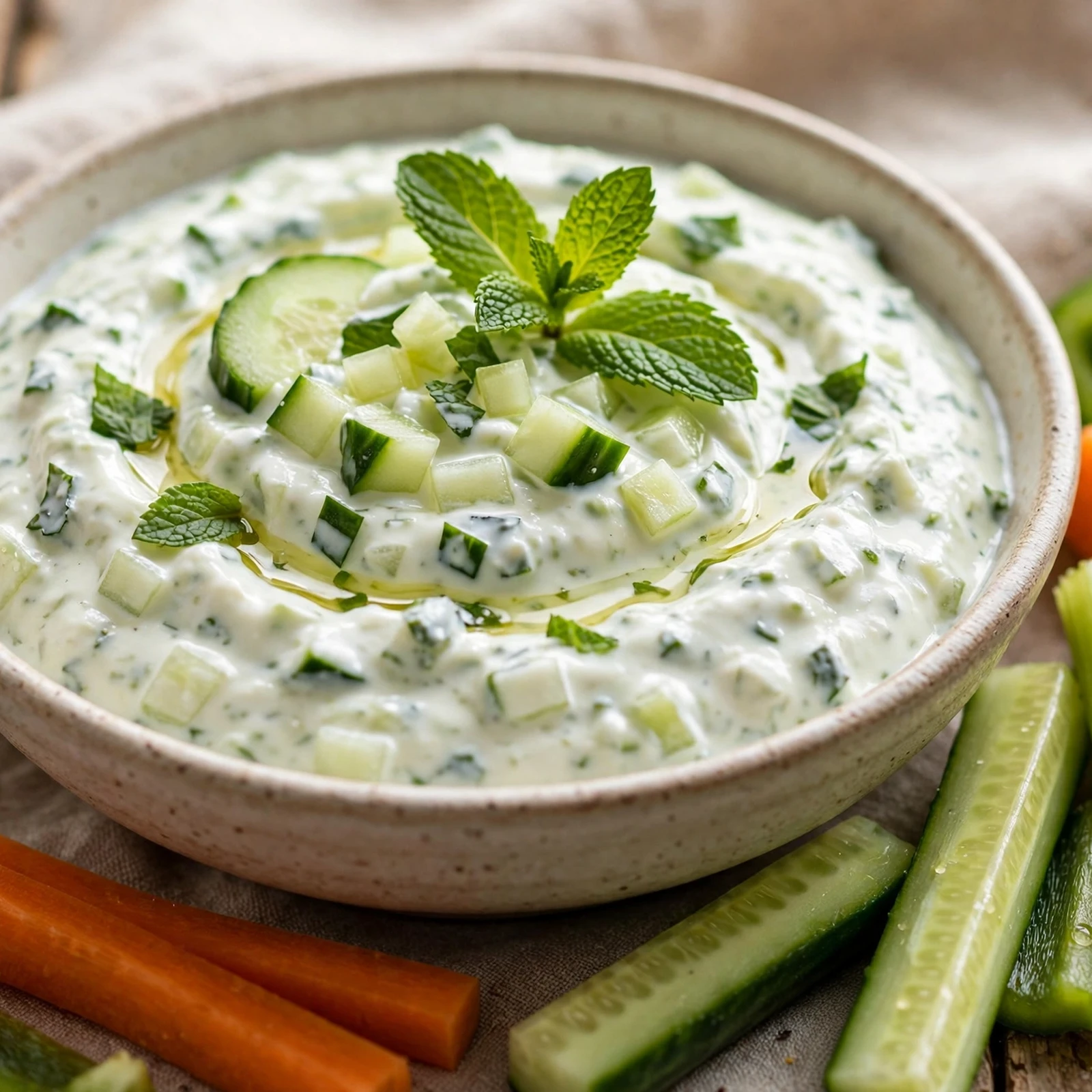 10 Anti-Inflammatory Cucumber And Mint Recipes for Summer: 3. Greek Yogurt Cucumber Mint Dip