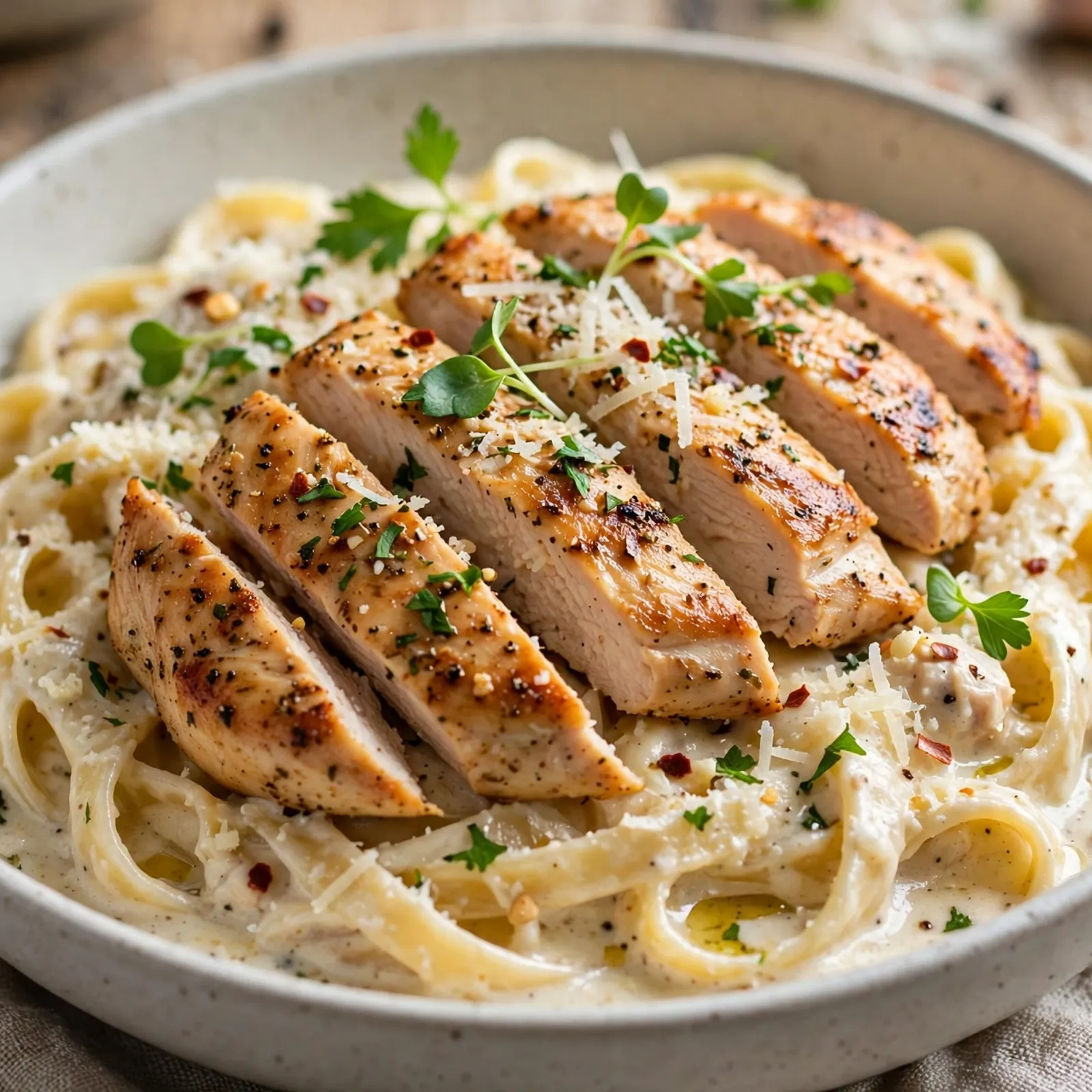 15 Creamy 21 Day Fix Chicken Alfredo Recipes That Feel Like Cheating: 9. High-Protein Chicken Alfredo