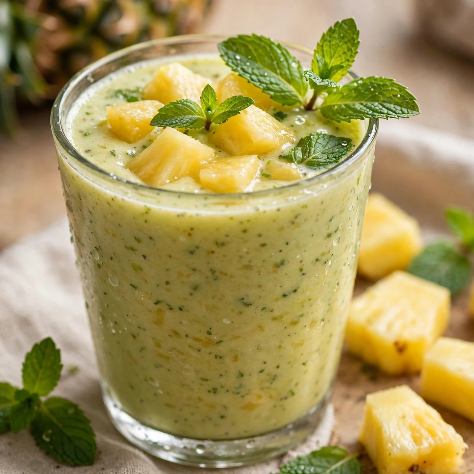 20 Hydrating Summer Anti-Inflammatory Drinks And Smoothies: 10. Pineapple Mint Smoothie
