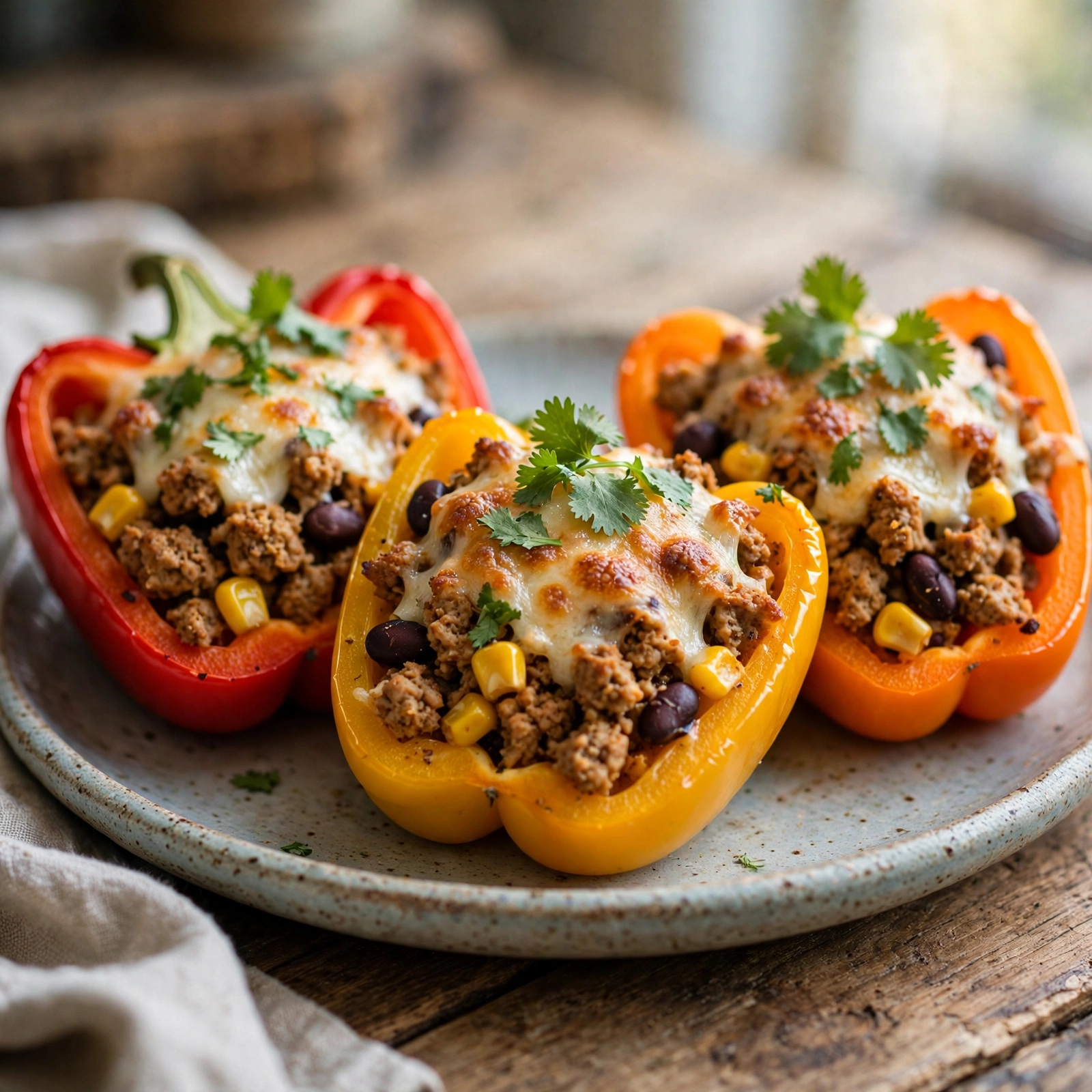 15 Best 21 Day Fix Summer Dinner Ideas (Easy & No Heavy Meals): 9. Taco Stuffed Bell Peppers