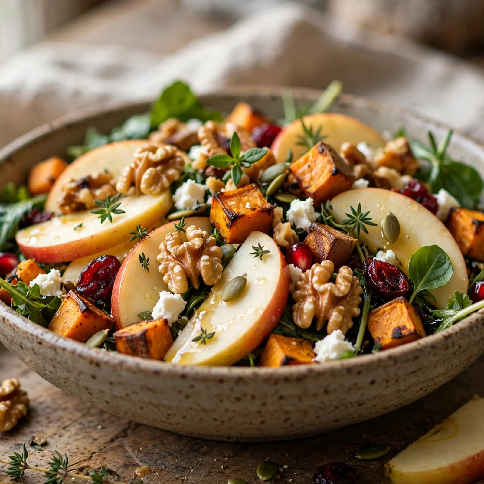 20 Fall Anti-Inflammatory Harvest Bowls with Root Vegetables: 10. Apple Walnut Harvest Bowl
