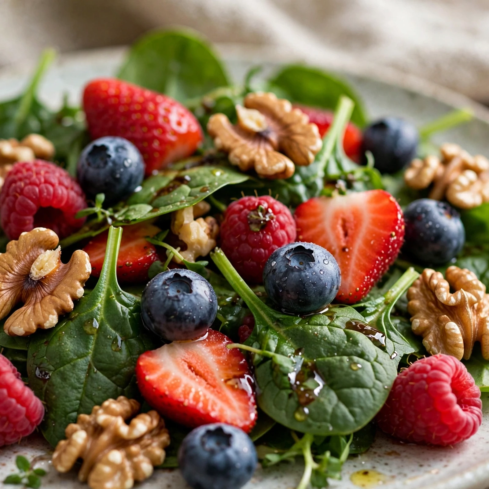 12 Vegan Anti-Inflammatory Summer Meals That Keep It Cool: 9. Berry Spinach Walnut Salad