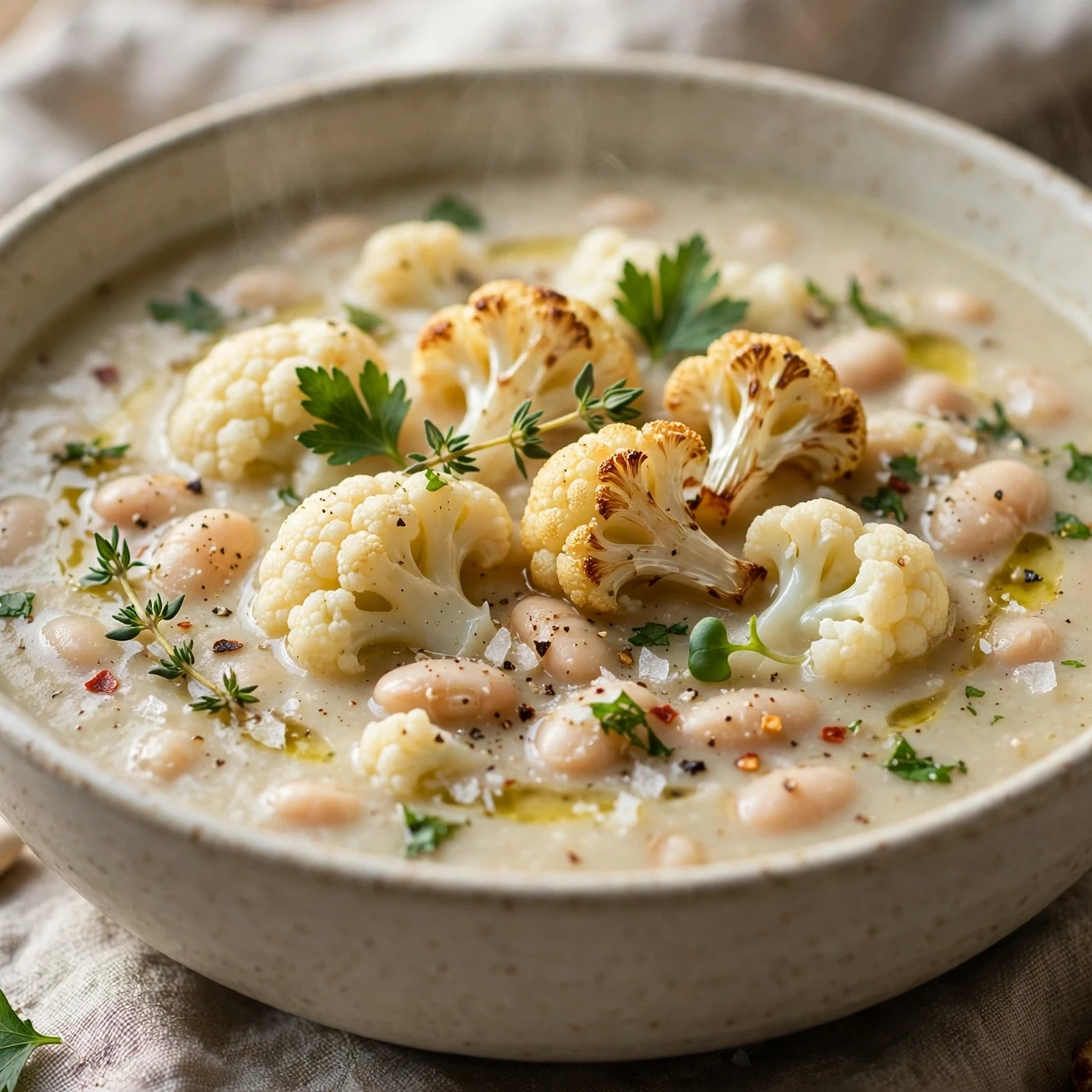 15 Creamy 21 Day Fix Cauliflower Soup Recipes You’ll Make on Repeat: 9. Cauliflower and White Bean Soup