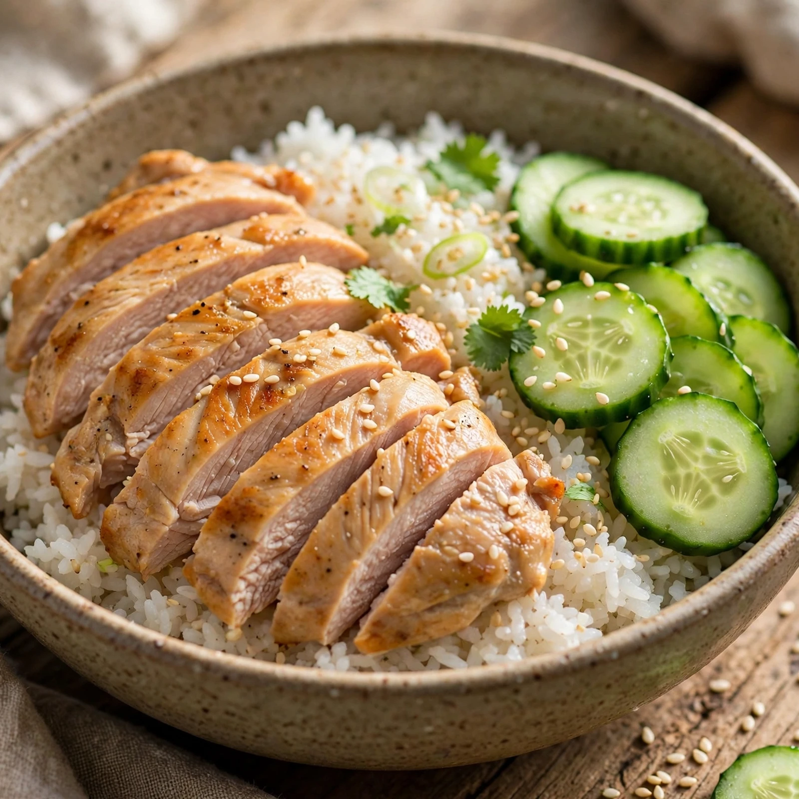 15 Anti-Inflammatory Summer Bowls with Grains, Veggies & Protein: 11. Chicken Cucumber Rice Bowl