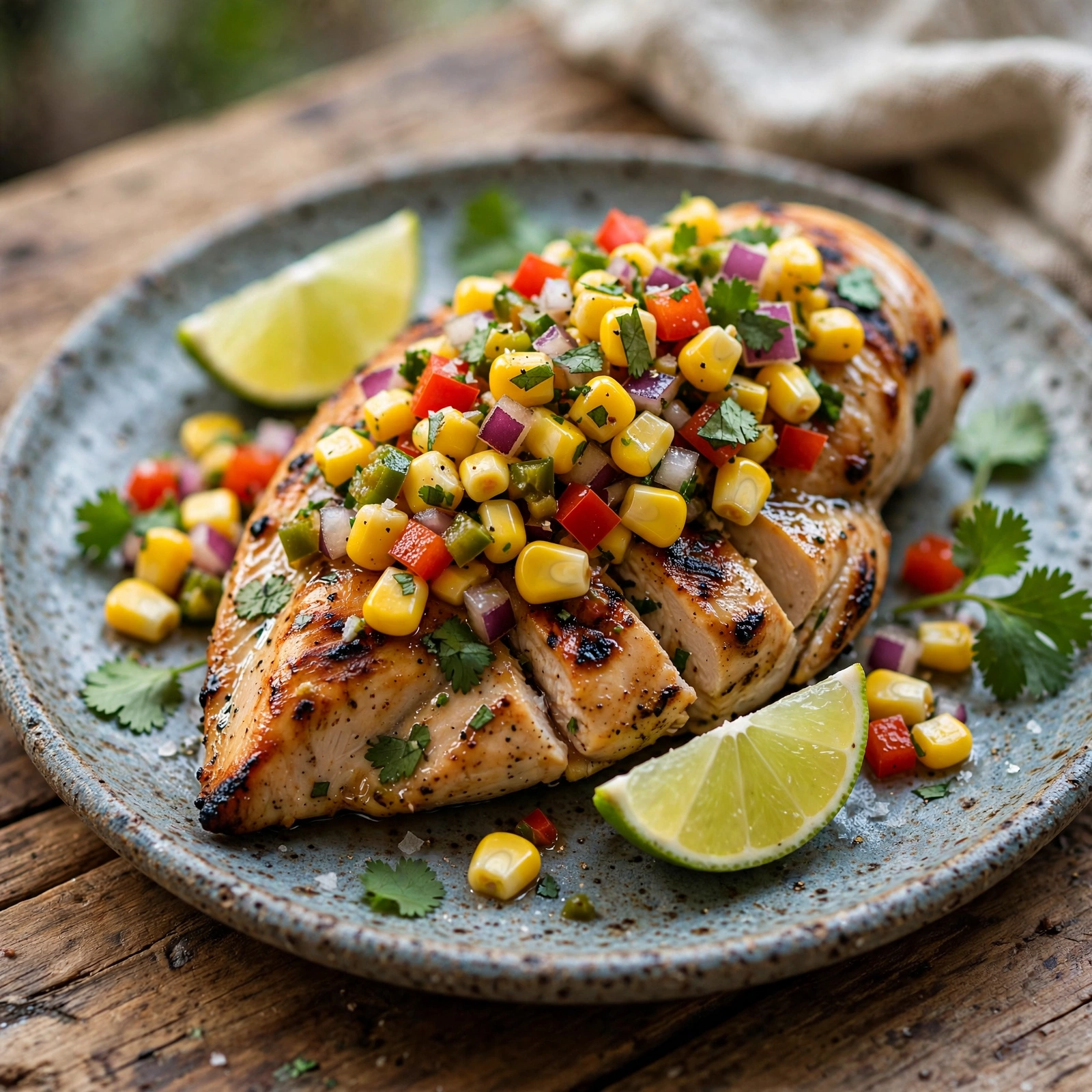15 Best 21 Day Fix Summer Dinner Ideas (Easy & No Heavy Meals): 10. Cilantro Lime Chicken with Fresh Corn Salsa