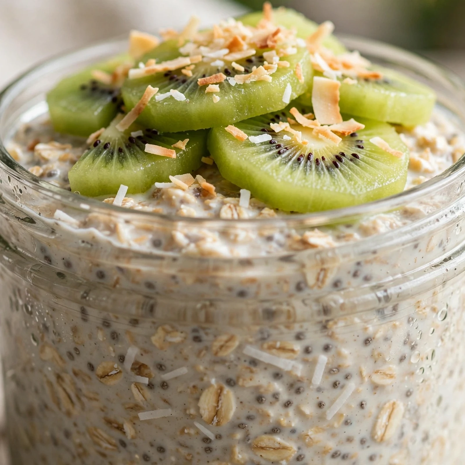 10 Anti-Inflammatory Overnight Oats for Hot Summer Mornings: 9. Kiwi Coconut Overnight Oats