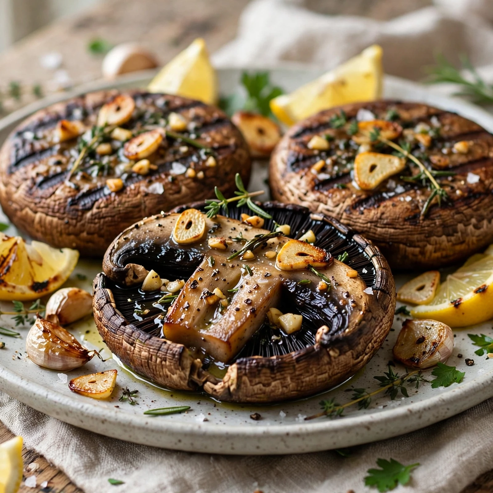 15 Summer Anti-Inflammatory BBQ Recipes for Cookouts: 11. Lemon Garlic Portobello Steaks