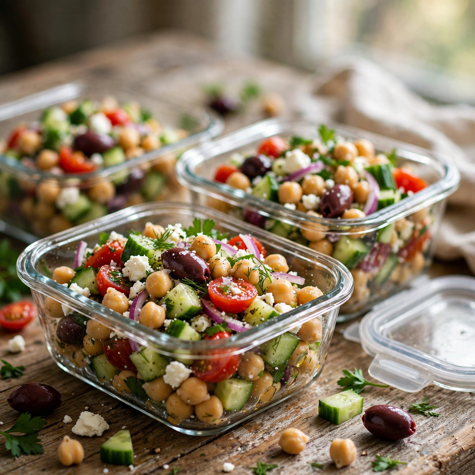 21 Day Fix Summer Meal Prep (Beat the Heat & Stay on Track): 9. Mediterranean Chickpea Salad Meal Prep
