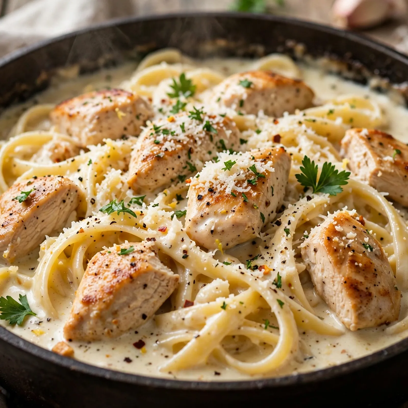 15 Creamy 21 Day Fix Chicken Alfredo Recipes That Feel Like Cheating: 10. One-Pot Chicken Alfredo