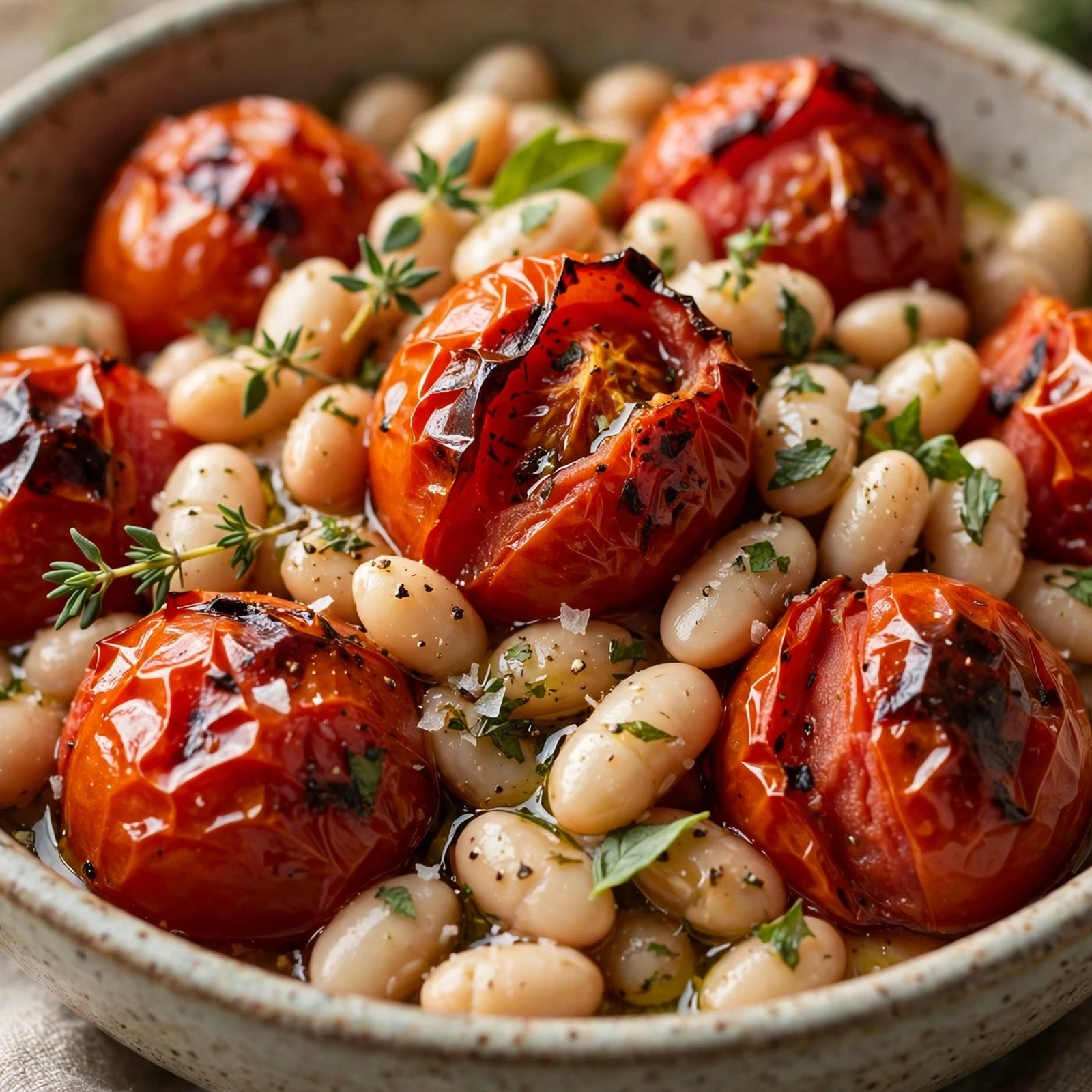 15 End-of-Summer Anti-Inflammatory Recipes to Soak In the Season: 10. Roasted Tomato and White Bean Bowl