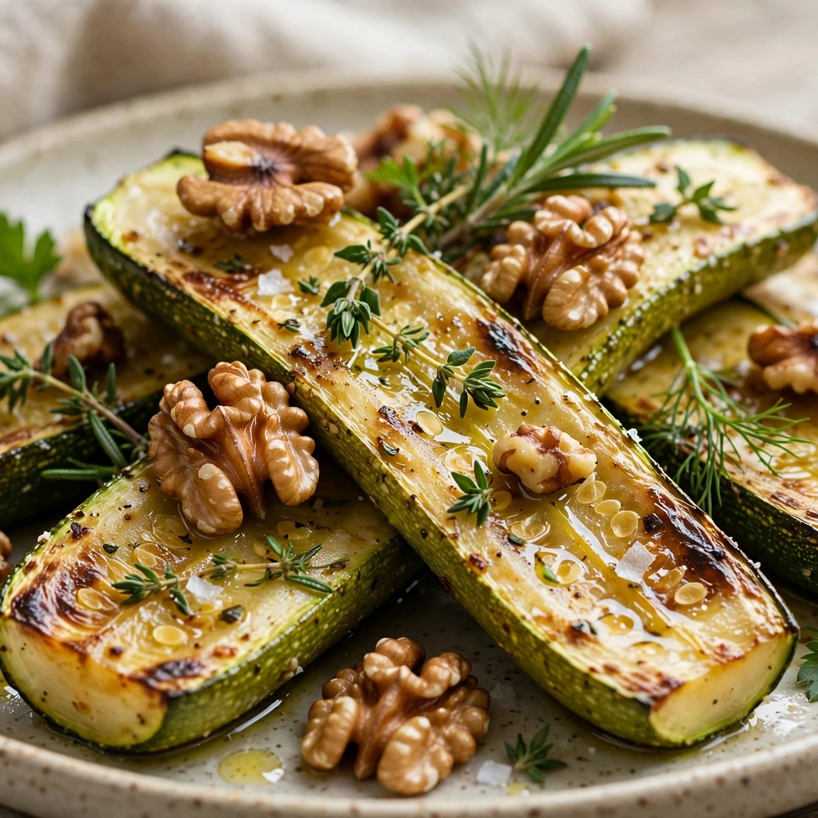 12 Anti-Inflammatory Zucchini And Summer Squash Recipes: 9. Roasted Zucchini with Walnuts & Fresh Herbs