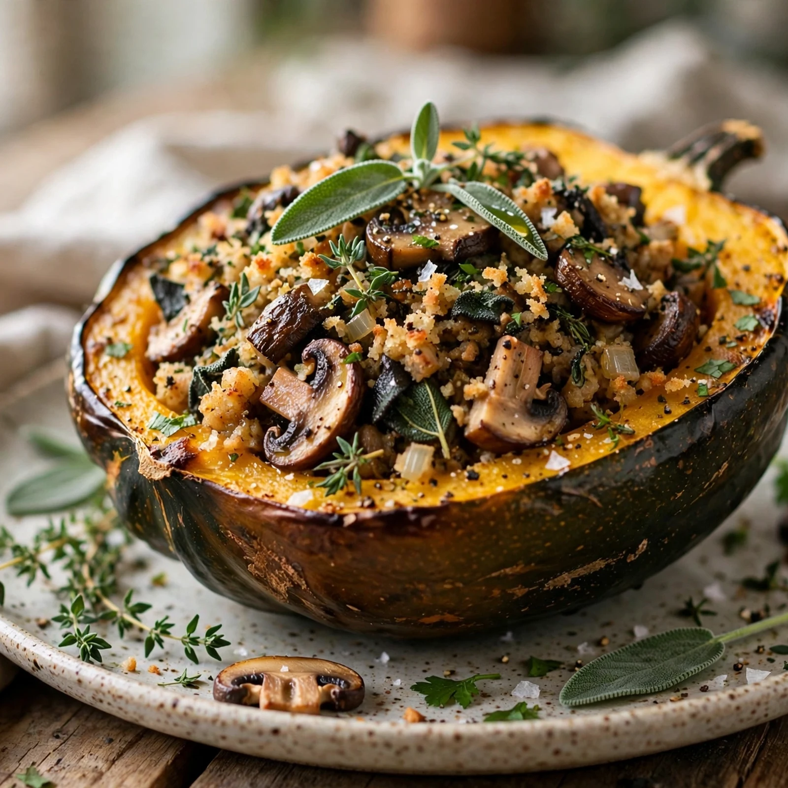 15 Anti-Inflammatory Thanksgiving Recipes Everyone Will Love: 11. Sage Mushroom Stuffed Acorn Squash