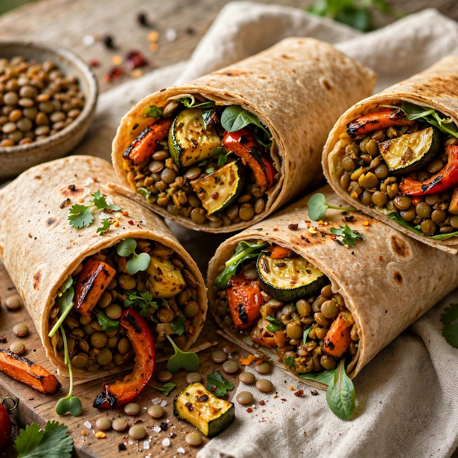 12 Summer Anti-Inflammatory Meal Prep Ideas for Busy Days: Spiced Lentil & Veggie Wraps