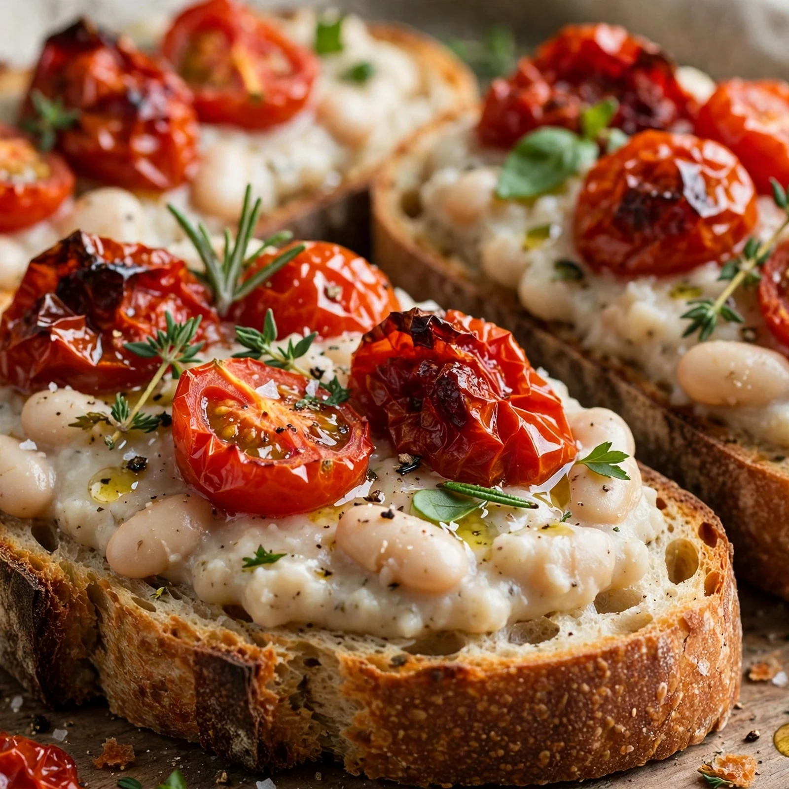 10 Anti-Inflammatory Tomato Recipes at Peak Season: 10. Slow-Roasted Tomato and White Bean Toasts