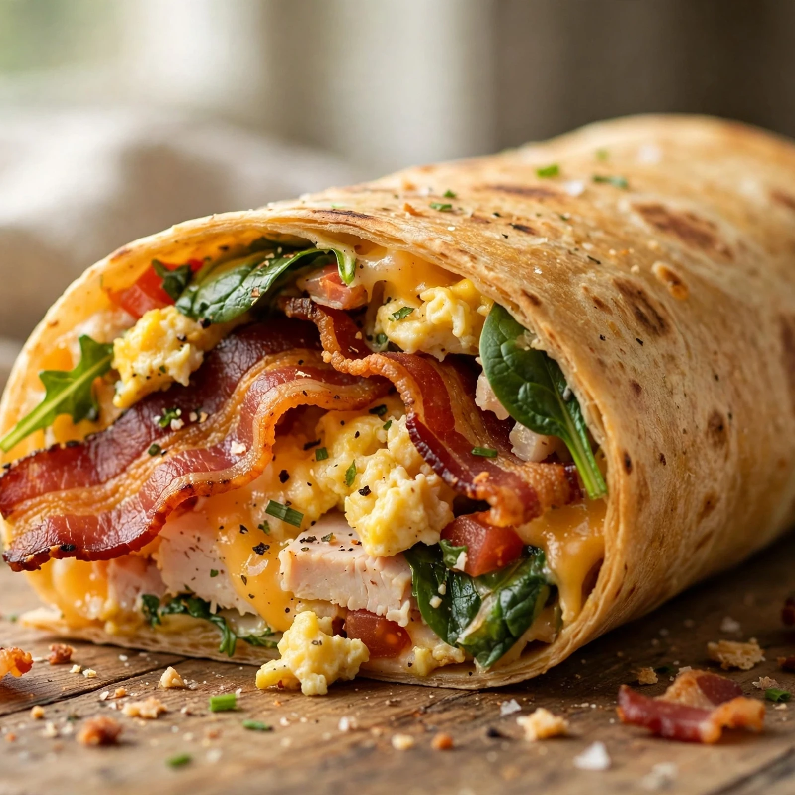 20 21 Day Fix Summer Breakfast Ideas (Quick & Light Mornings): 10. Turkey Bacon Breakfast Wrap