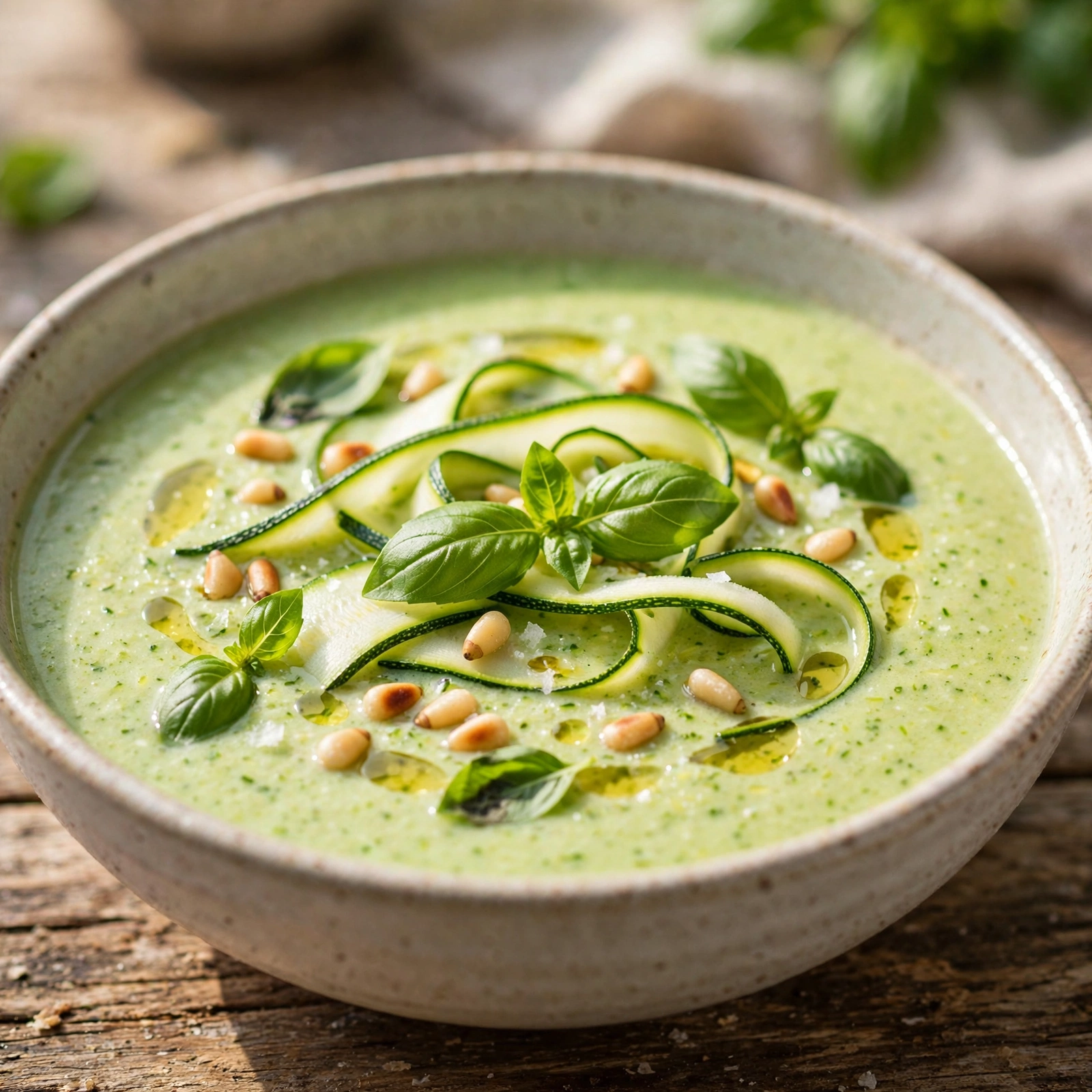 12 Anti-Inflammatory Gazpacho & Raw Soup Recipes for Summer Reset: 10. Zucchini Basil Raw Soup