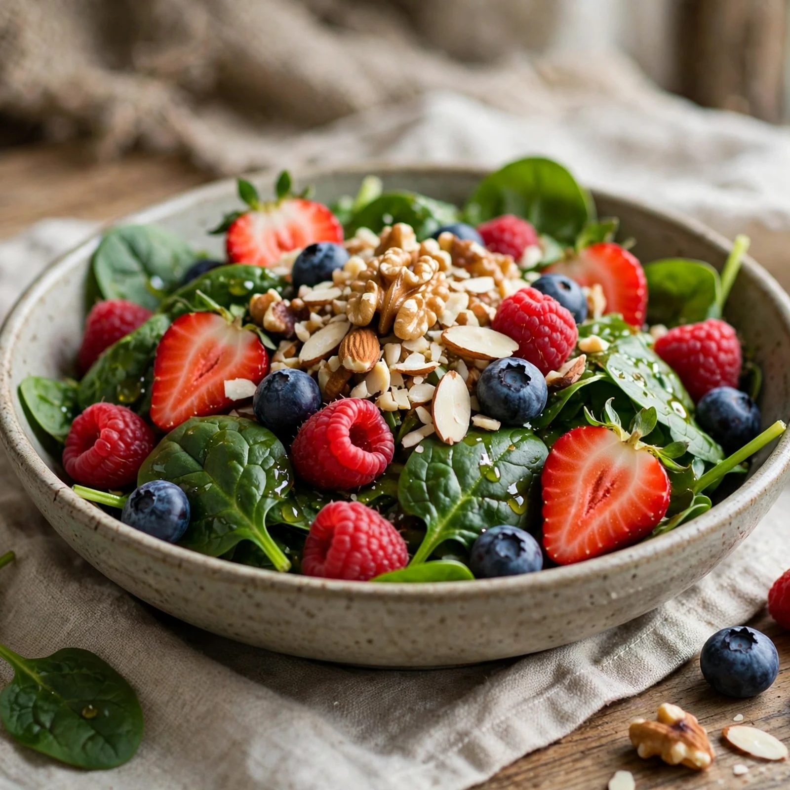 15 Summer Anti-Inflammatory BBQ Recipes for Cookouts: 12. Berry Spinach Side Salad