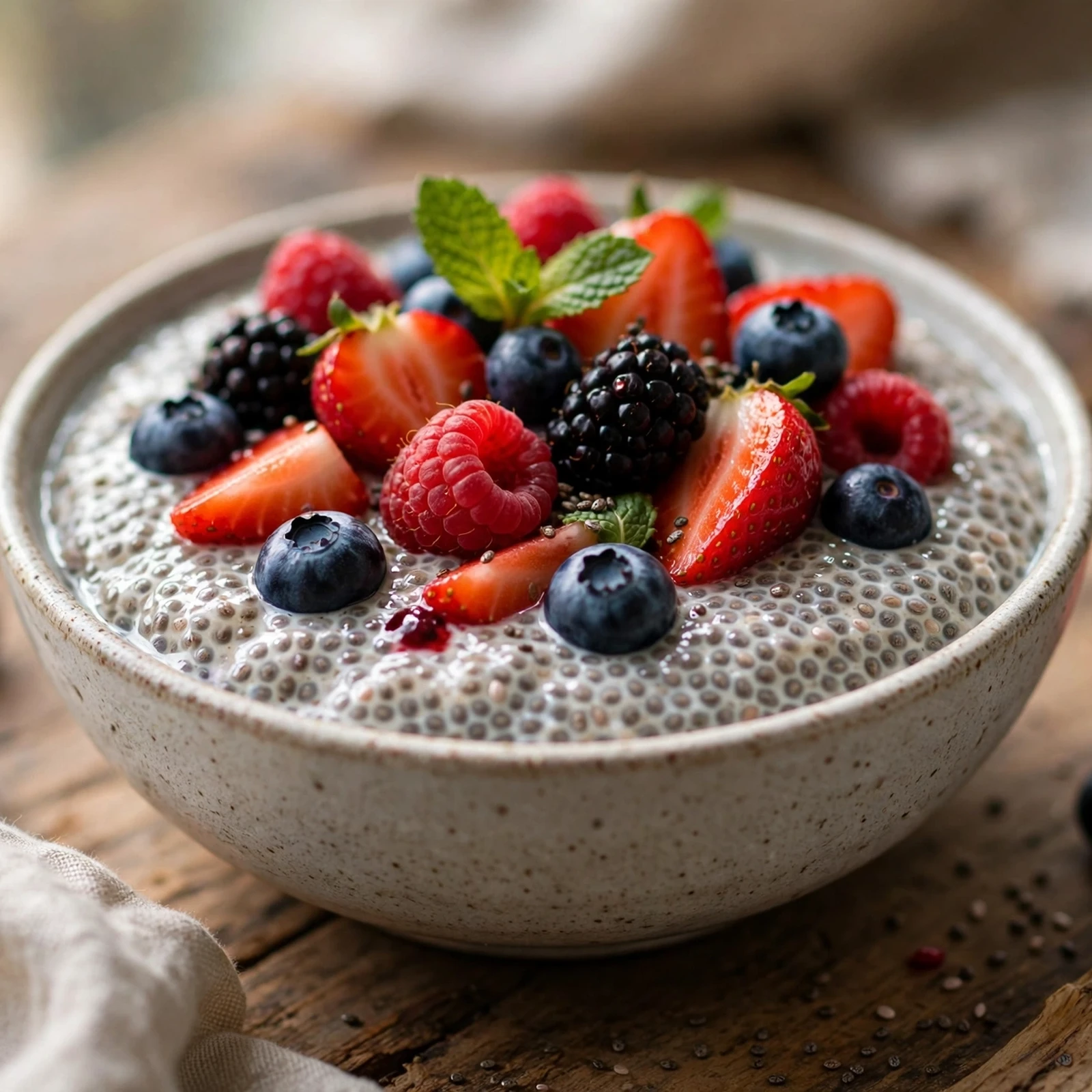 20 21 Day Fix Summer Breakfast Ideas (Quick & Light Mornings): 11. Chia Seed Pudding with Berries