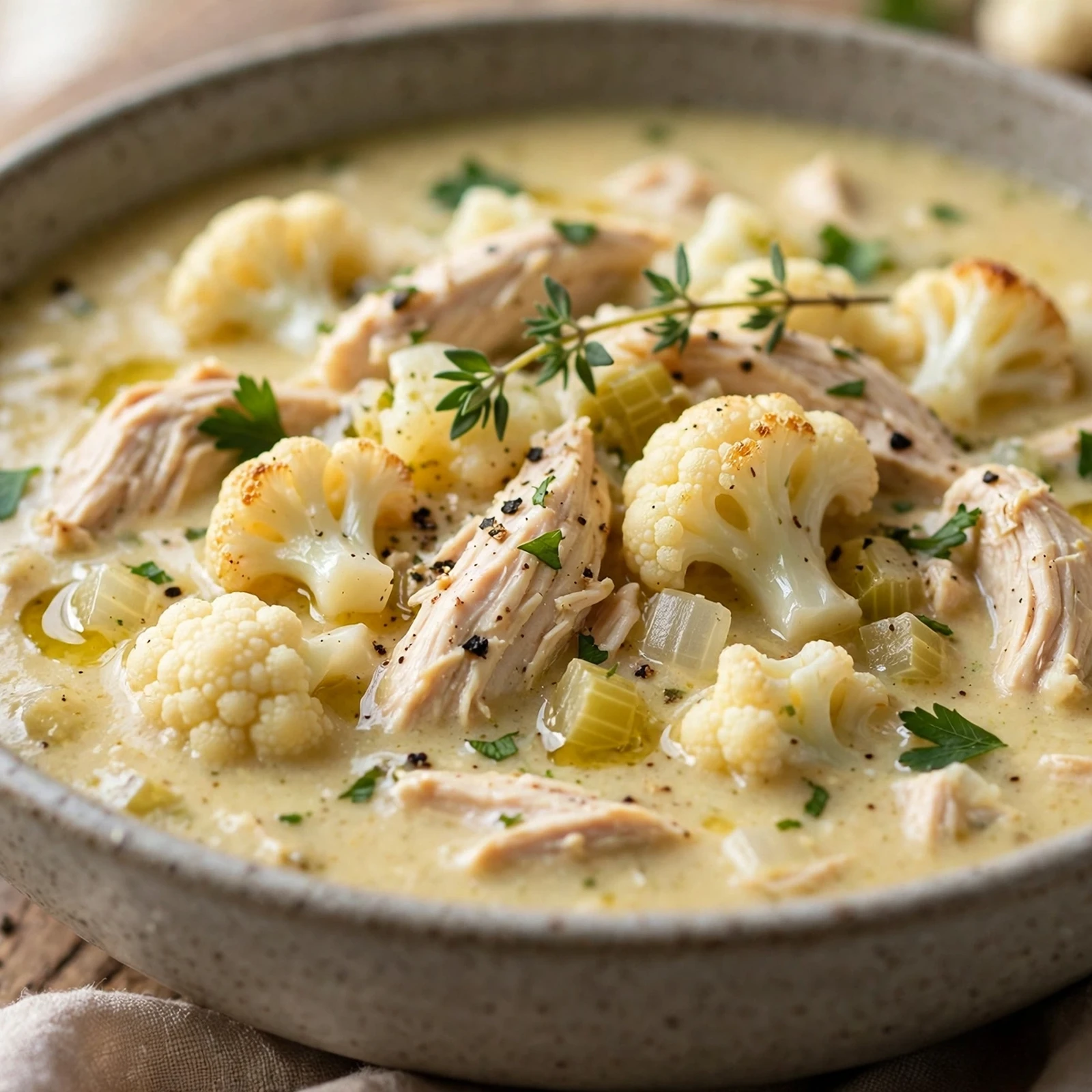 15 Creamy 21 Day Fix Cauliflower Soup Recipes You’ll Make on Repeat: 10. Chicken Cauliflower Soup