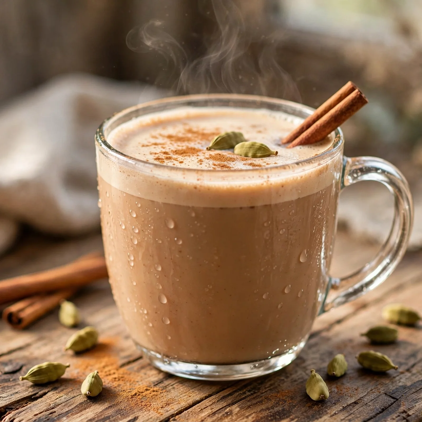 20 Warming Anti-Inflammatory Drinks And Spiced Teas for Fall: 11. Cinnamon Cardamom Milk Tea