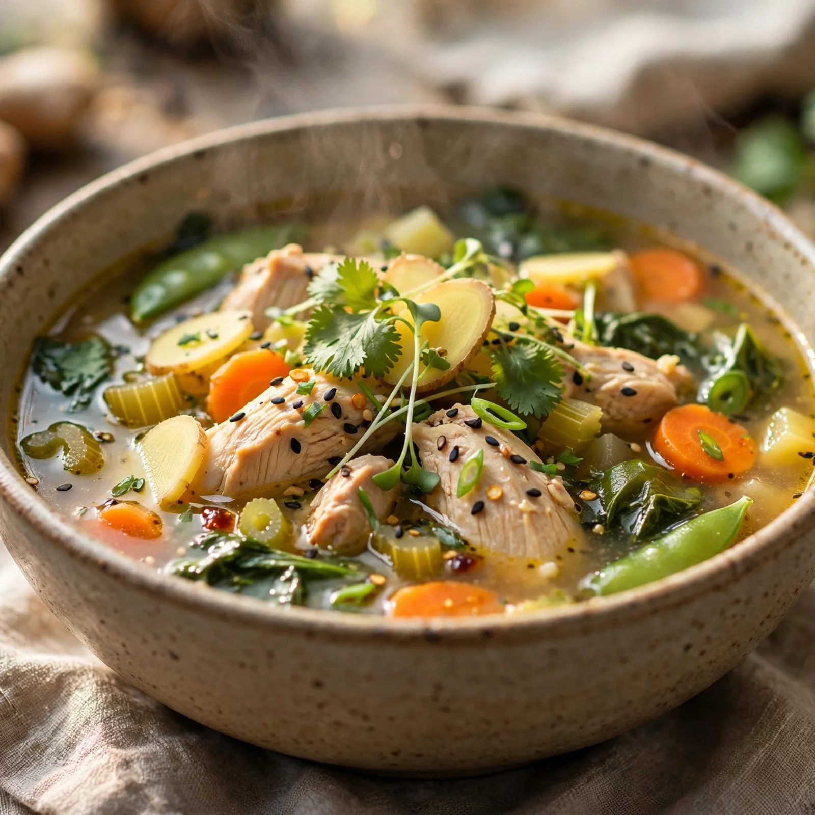 15 One-Pot Anti-Inflammatory Fall Dinners for Easy Weeknights: 11. Ginger Chicken Vegetable Soup