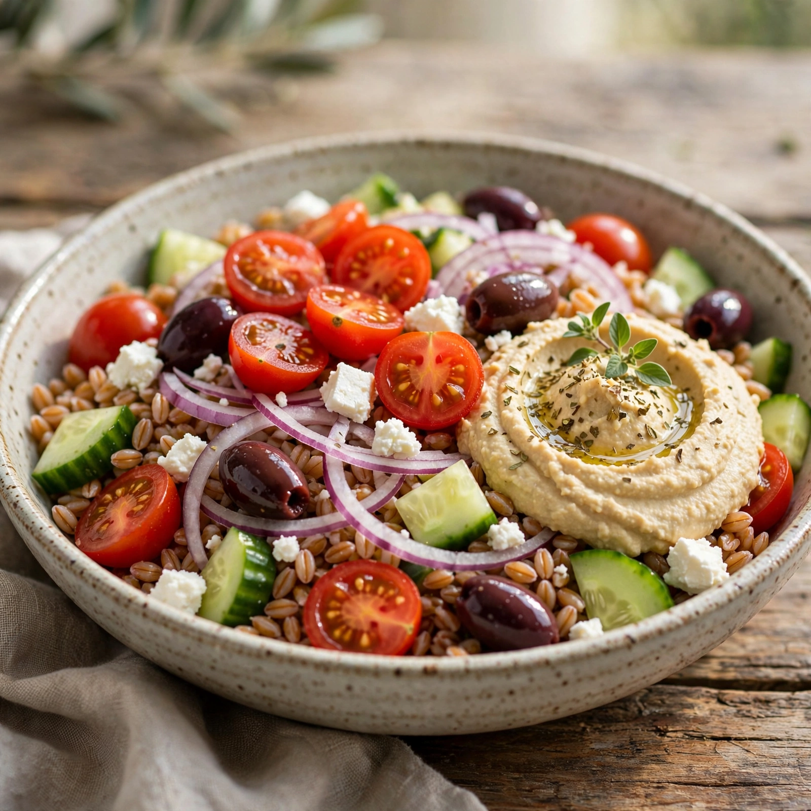 15 Anti-Inflammatory Grain Salads for Summer Days: 11. Greek-Inspired Grain Bowl Salad