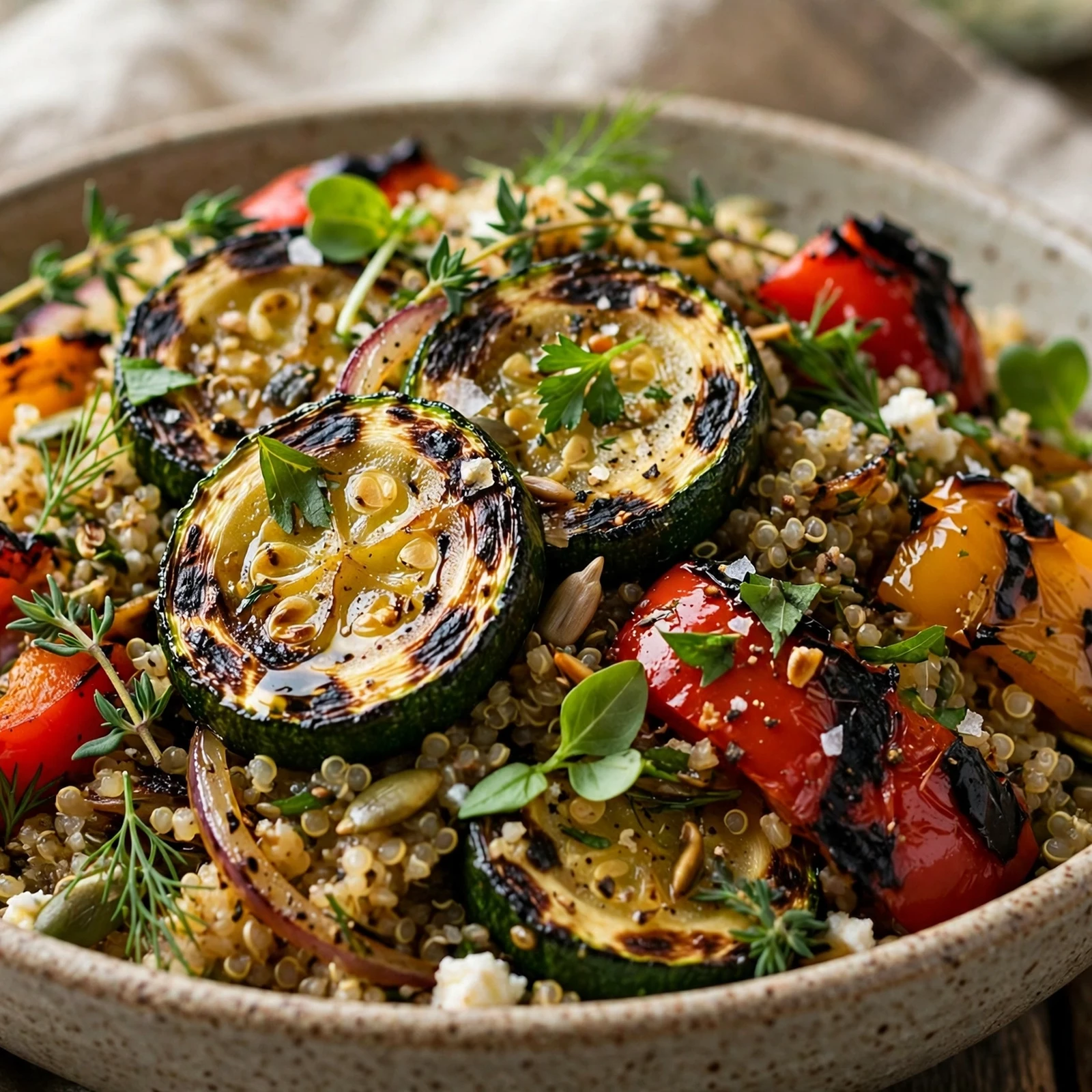 15 Summer Anti-Inflammatory Recipes to Start the Season Right: 10. Grilled Vegetable Quinoa Salad