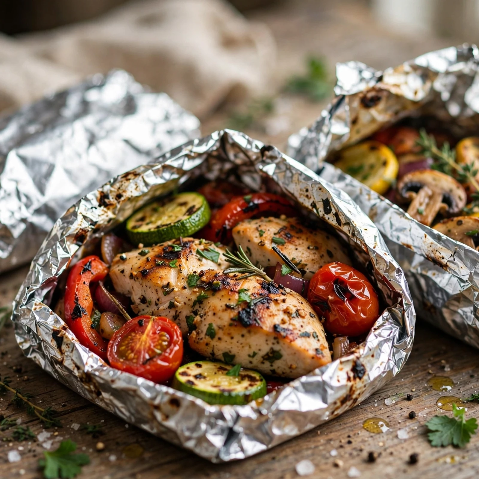 25 Smoky 21 Day Fix Grilling Recipes for the Perfect Summer Cookout: 11. Grilled Veggie & Chicken Foil Packets