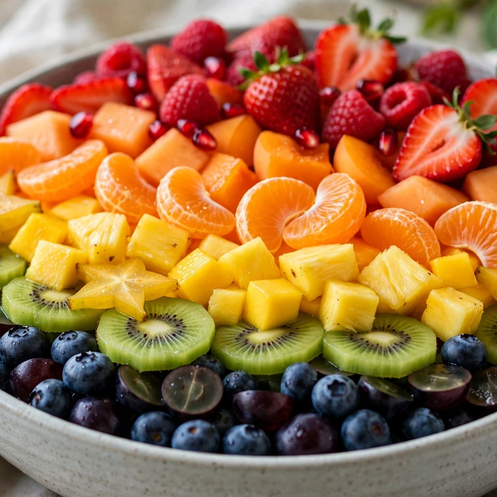 15 Anti-Inflammatory Fruit Salads and Desserts for Summer Parties: 11. Rainbow Summer Fruit Salad