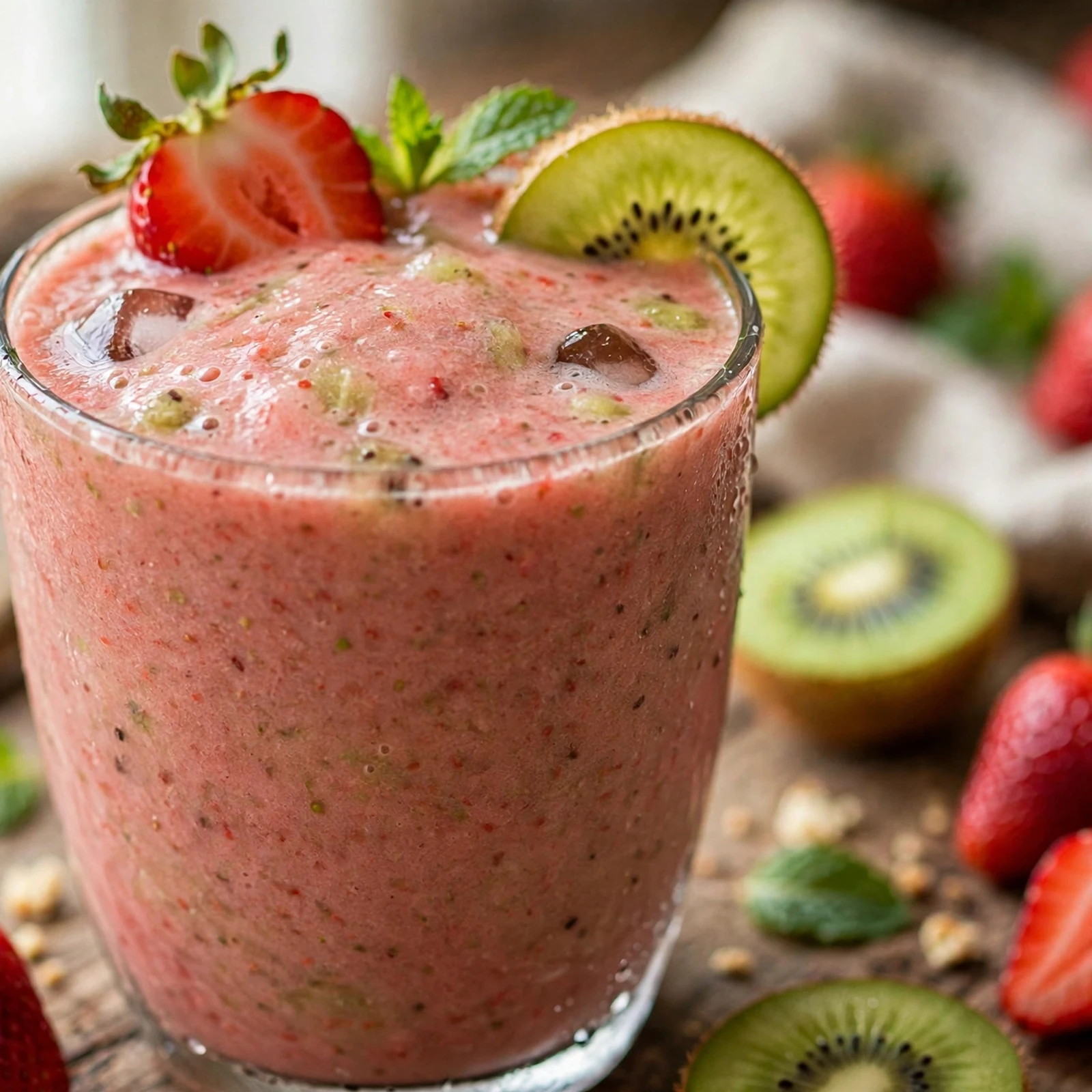 15 Best 21 Day Fix Summer Smoothies (Refreshing & Approved): 12. Strawberry Kiwi Smoothie