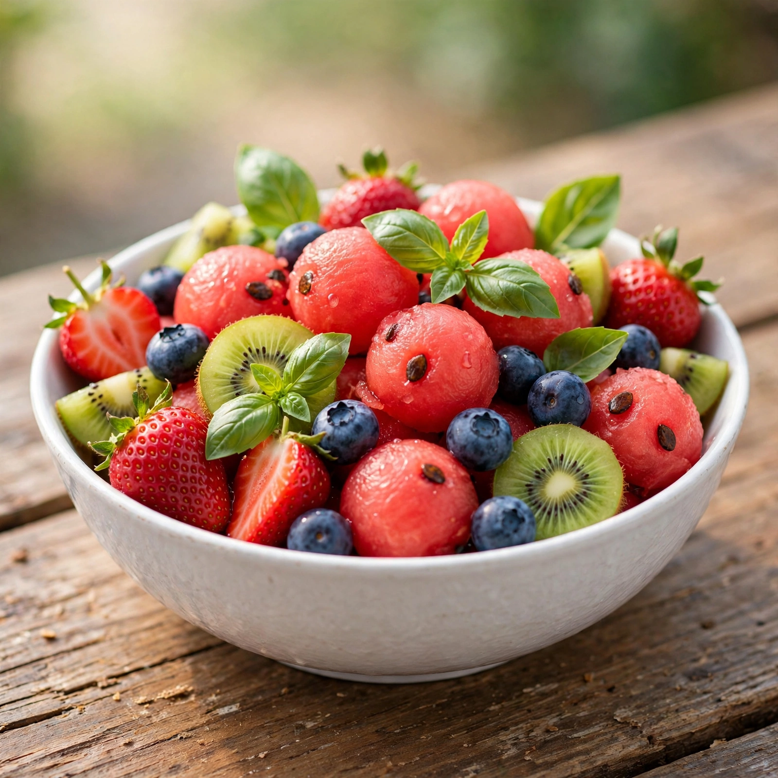 10 Anti-Inflammatory Watermelon Recipes for Summer Heat: 10. Watermelon Basil Fruit Bowl
