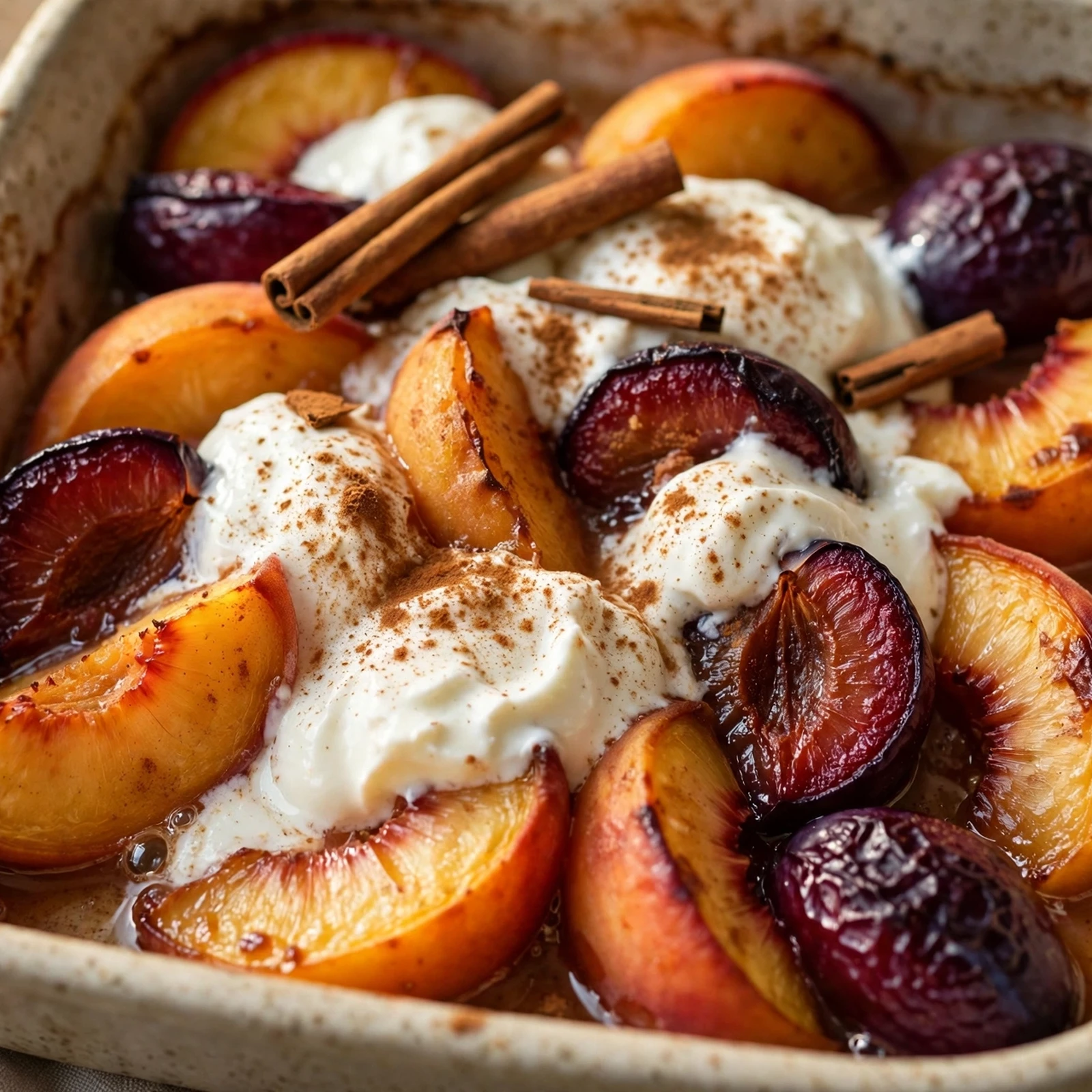 12 Anti-Inflammatory Peach And Plum Recipes for Late Summer: 12. Baked Cinnamon Peaches and Plums