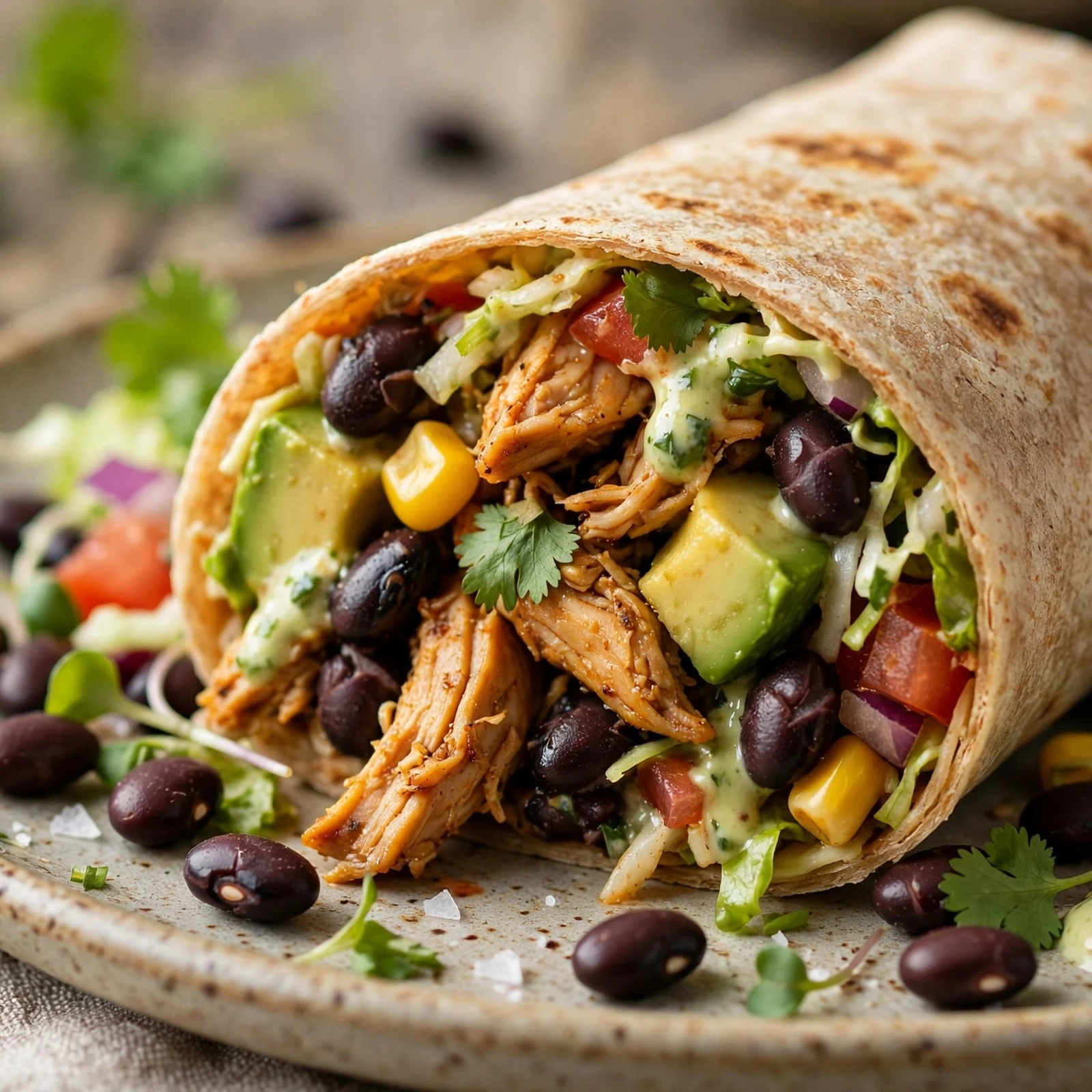 15 Quick 21 Day Fix Wrap Recipes for Lunch Meal Prep: 11. Black Bean and Chicken Power Wrap