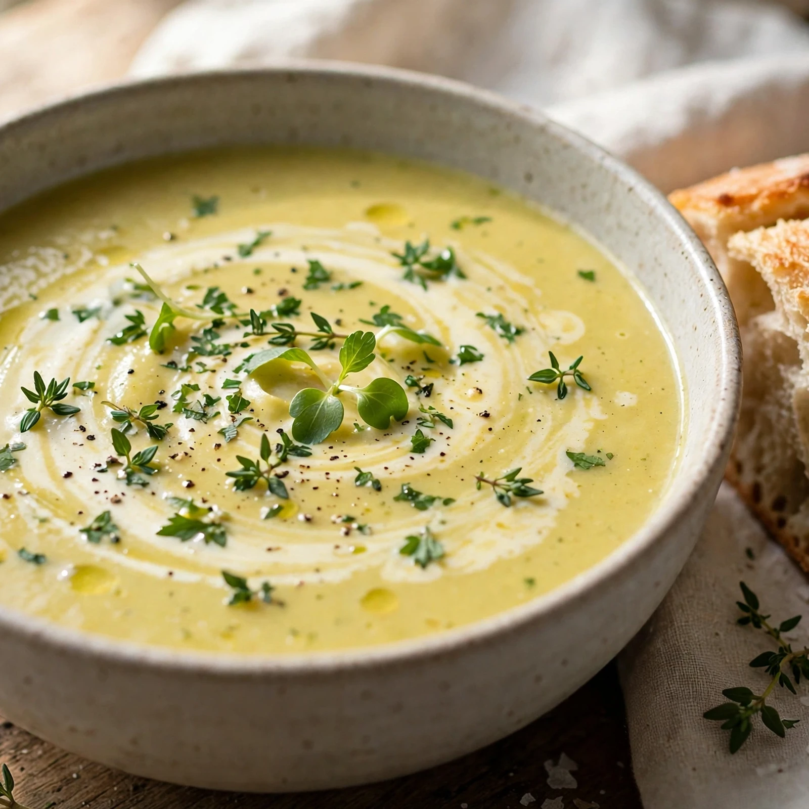 12 Anti-Inflammatory Zucchini And Summer Squash Recipes: 11. Creamy Summer Squash Soup with Fresh Herbs