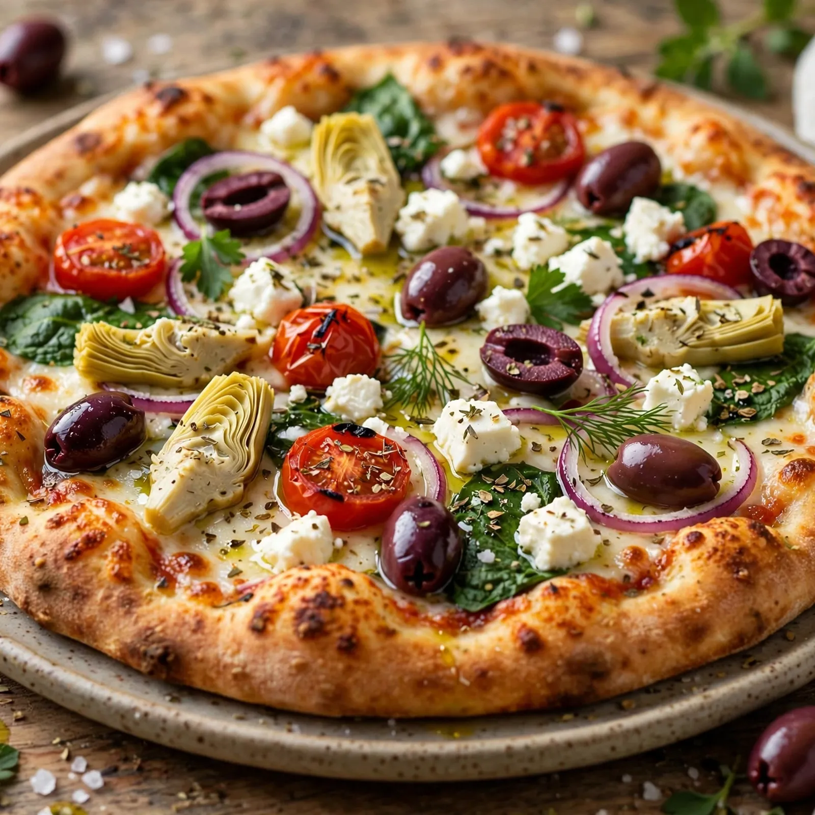 20 Easy 21 Day Fix Pizza Recipes You’ll Actually Crave: 12. Greek-Inspired Pizza