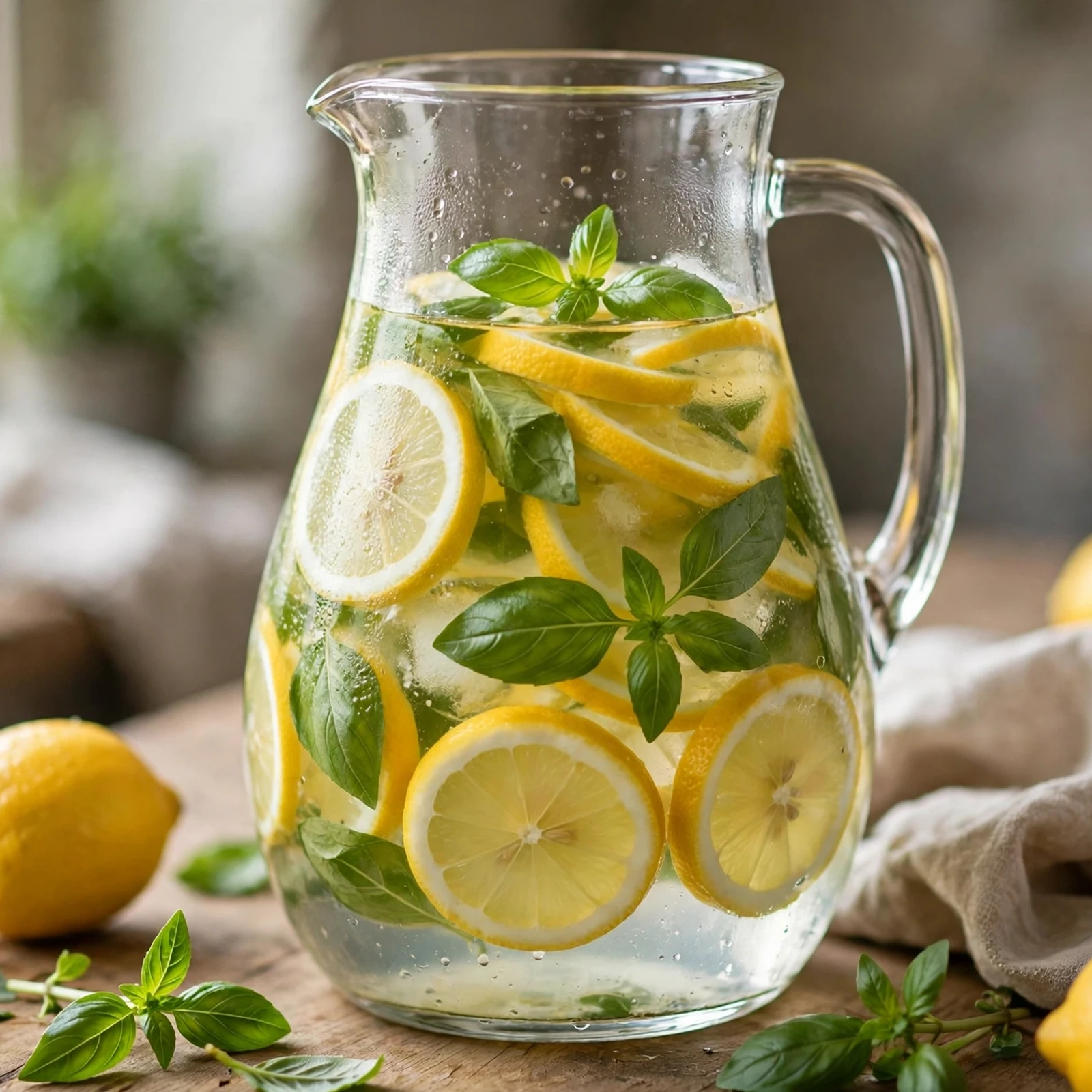 20 Hydrating Summer Anti-Inflammatory Drinks And Smoothies: 13. Lemon Basil Infused Water
